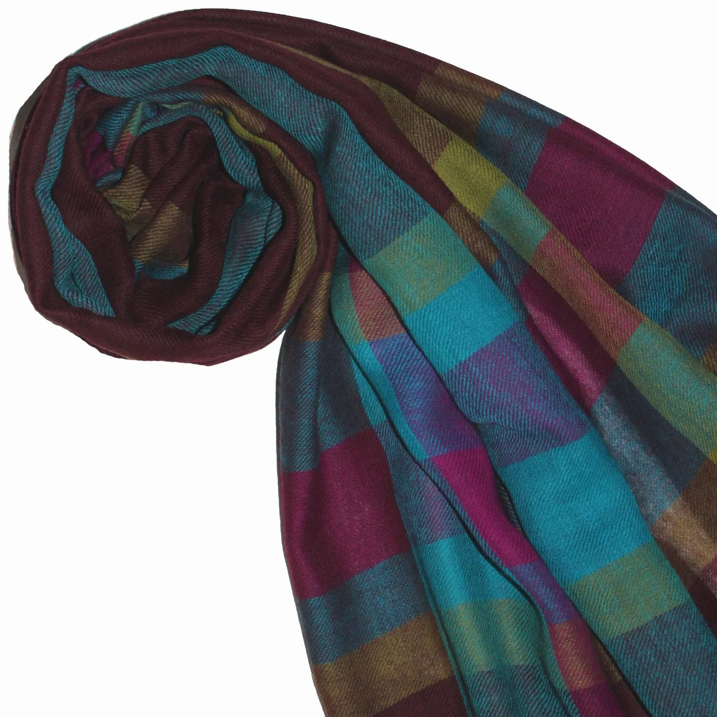 Lorenzo Cana Damski szal Pashmina szal szal 50% kaszmir 50% wełna etola chusta damska niebieski złoty jasnoniebieski 78657