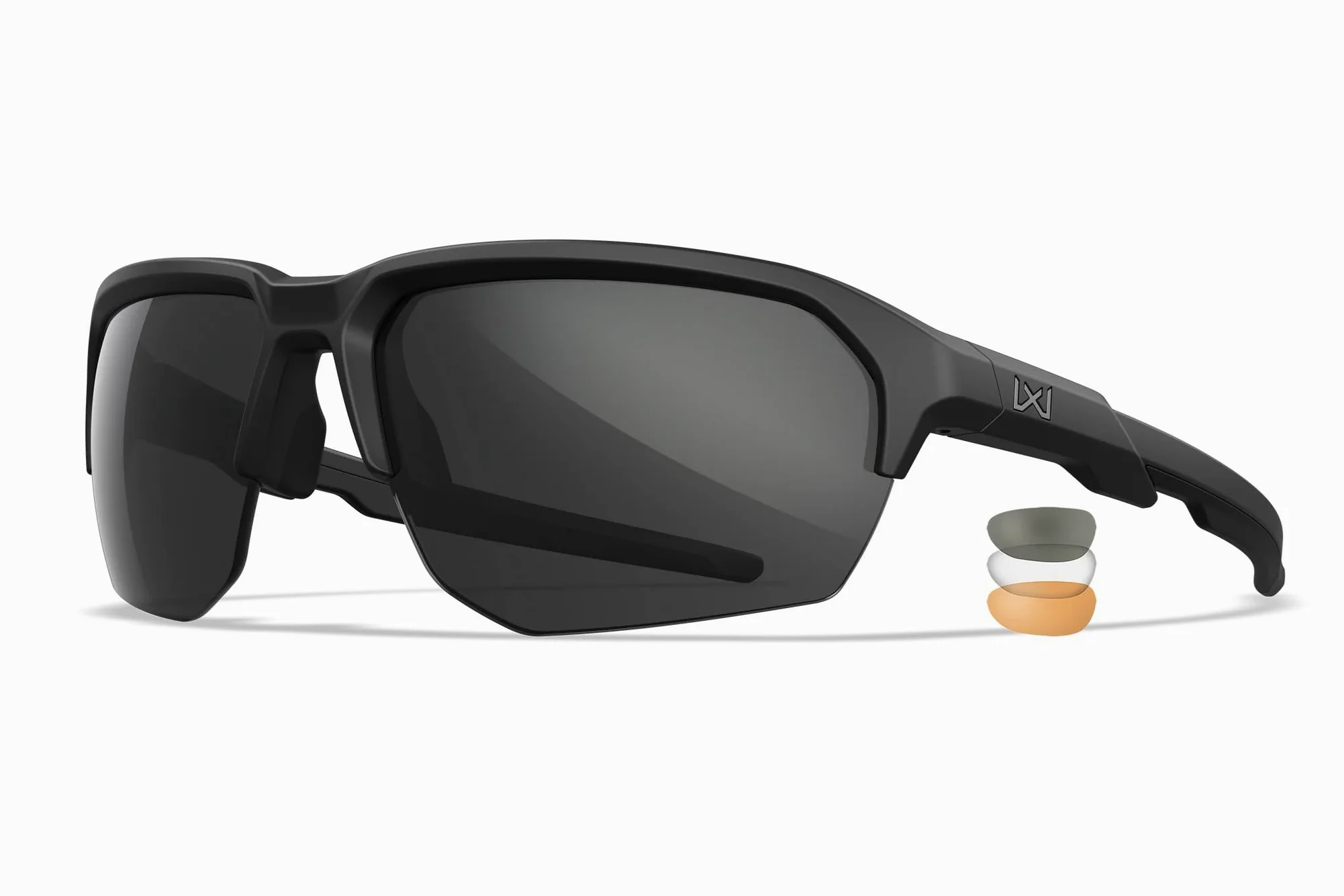 Wiley X JAKL Okulary przeciwsłoneczne z oceną balistyczną, okulary ochronne dla mężczyzn i kobiet, ochrona oczu UV do fotografowania i na zewnątrz (matowa czarna ramka z pakietem soczewek: szare