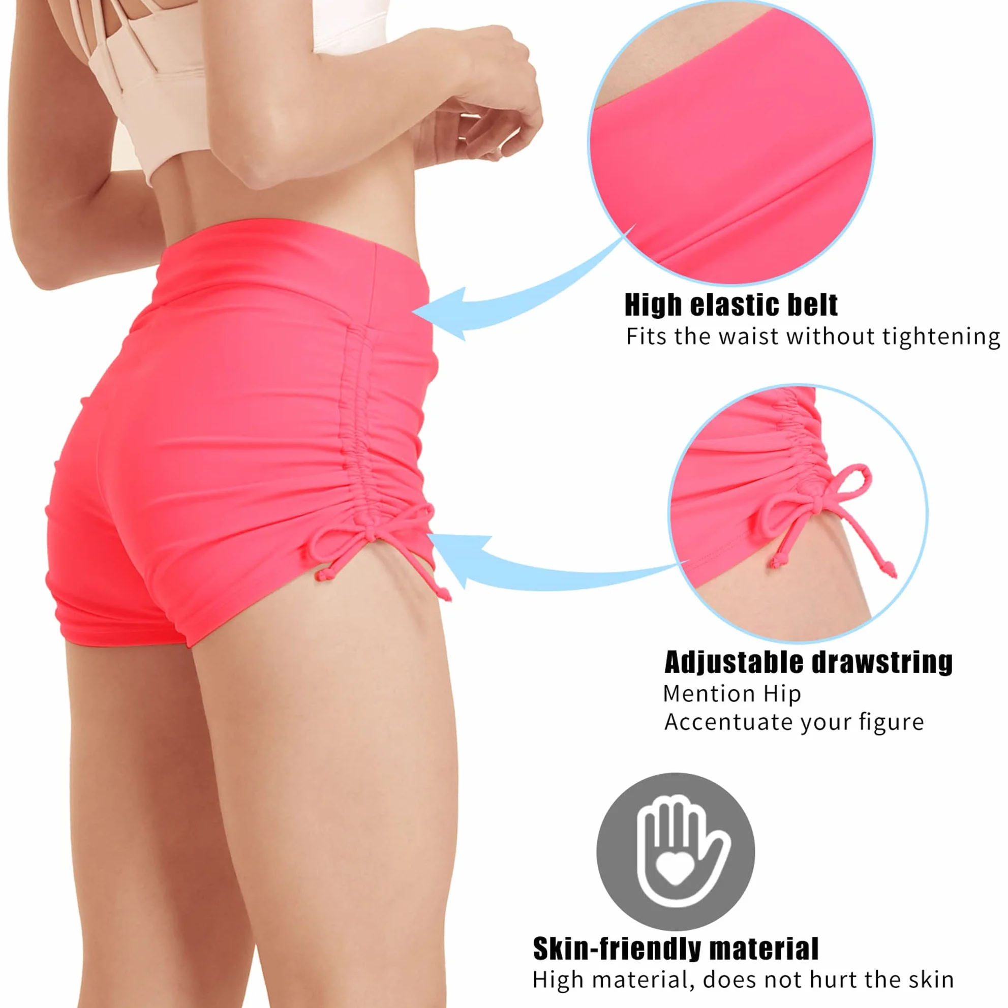 Szorty kąpielowe damskie kąpielówki elastyczna talia eleganckie damskie moda kąpielowa krótkie kąpielówki surfing sporty wodne plażowe szorty szybkoschnące bikini wakacyjne szorty z kieszeniami, L02# czerwone wino, XL