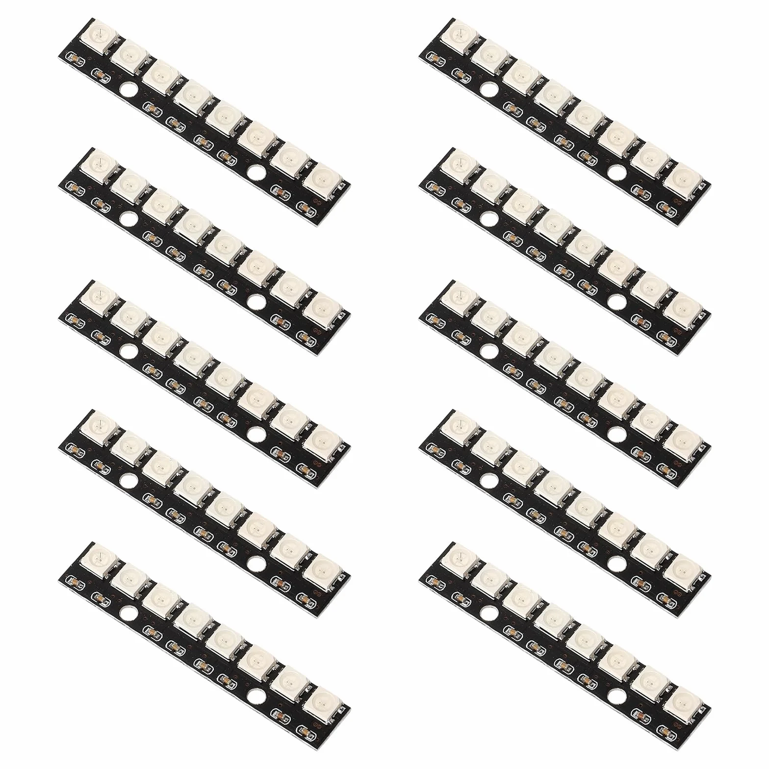 HENGBIRD 10 sztuk 8 bitów WS2812 RGB LED moduł modułu deweloperskiego, wbudowane sterowniki WS2812 5050 RGB 8-bitowe paski świetlne z 8 diodami LED, 5 V programowalne do Arduino Raspberry Pi ESP32