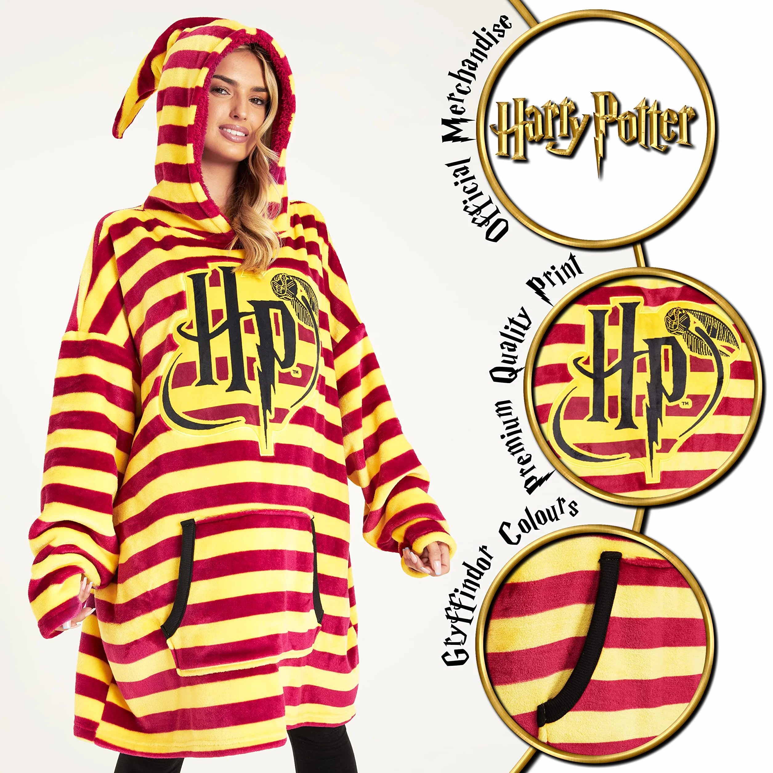 Harry Potter Koc z kapturem dla dzieci przytulny Hogwart ciepły koc polarowy do noszenia