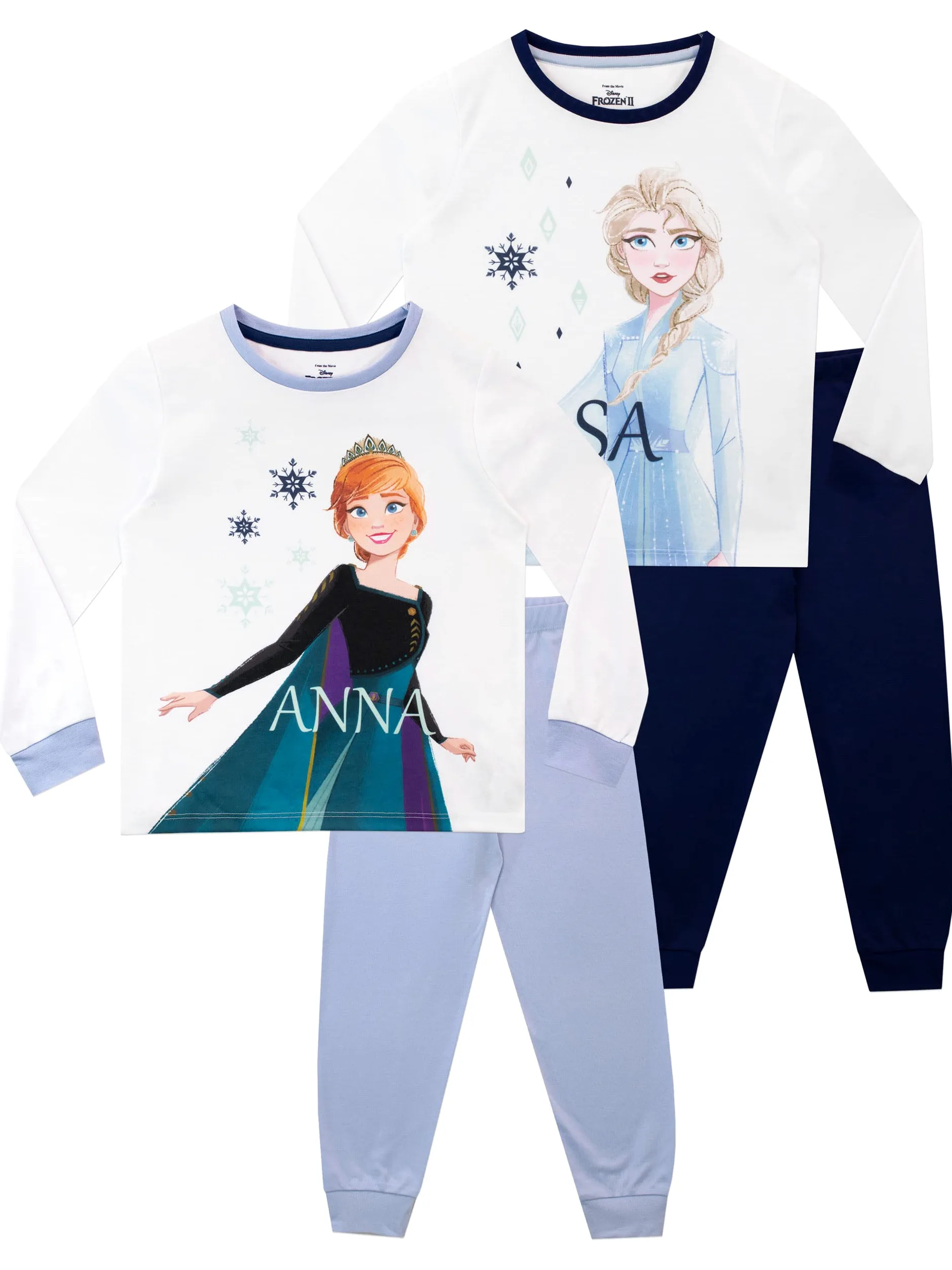 Disney Kraina Lodu Piżamy Zestaw 2 Piżam dla Dziewczynek Anna Elsa