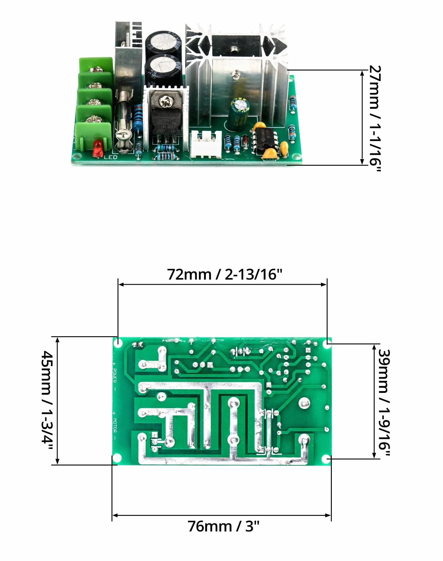 QWORK PWM regulator prędkości silnika DC 12V 24V 36V 48V 20A moduł napędowy o wysokiej wydajności regulowana prędkość PWM sterownik elektroniczny
