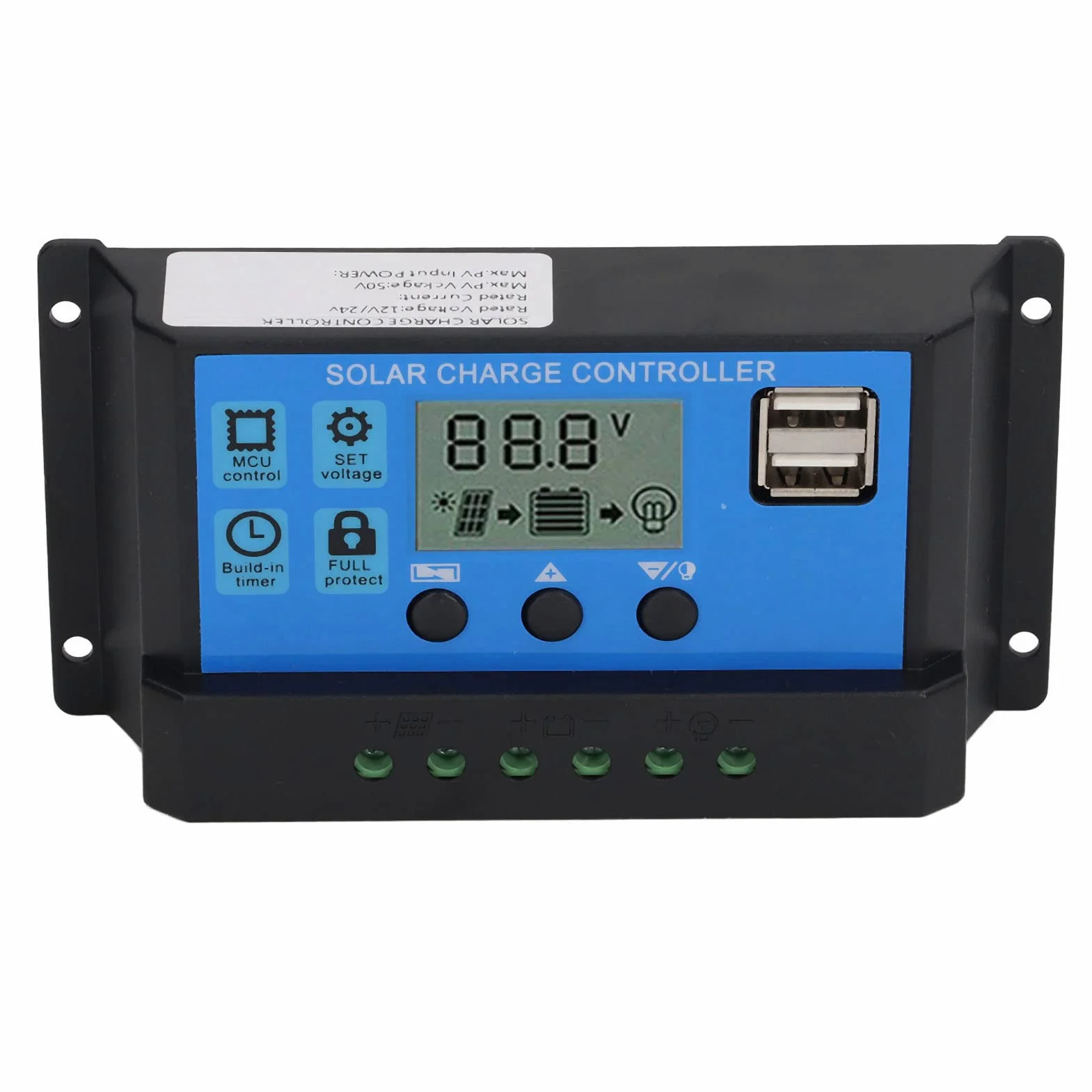Kontroler Fotowoltaiczny PWM, 12V 24V Kontroler Panelu Słonecznego Kontroler Solarny MPPT Regulator Fotowoltaiczny Wyświetlacz LCD MPPT Solar, Kontrolery Energii (100A)