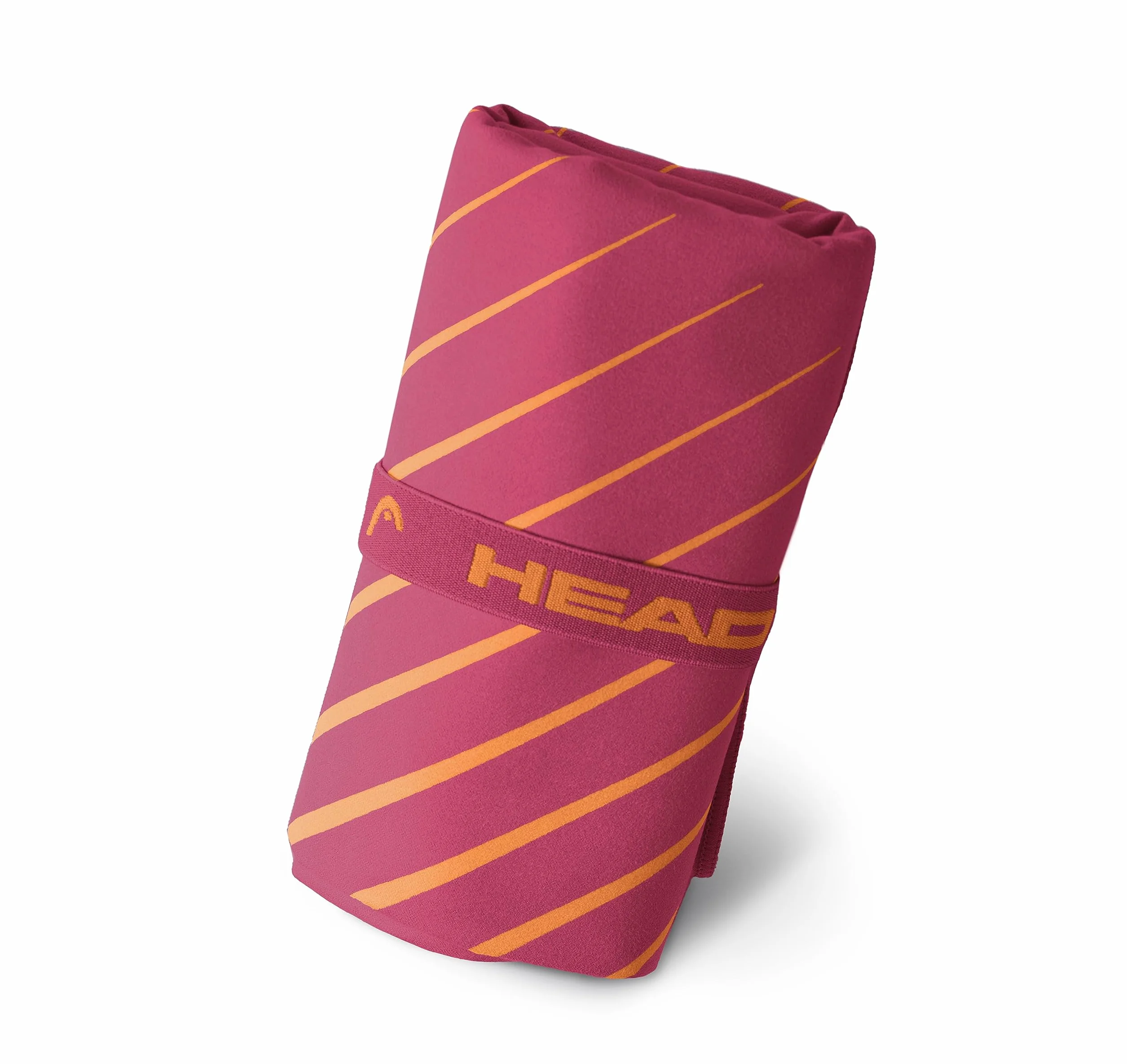 HEAD Active Stripes ręcznik z mikrofibry z elastycznym, ręcznikiem, fitness, miękki, lekki, szybkoschnący, ręczniki, łazienkowy, oszczędzający miejsce podróży 40 x 60, Magenta