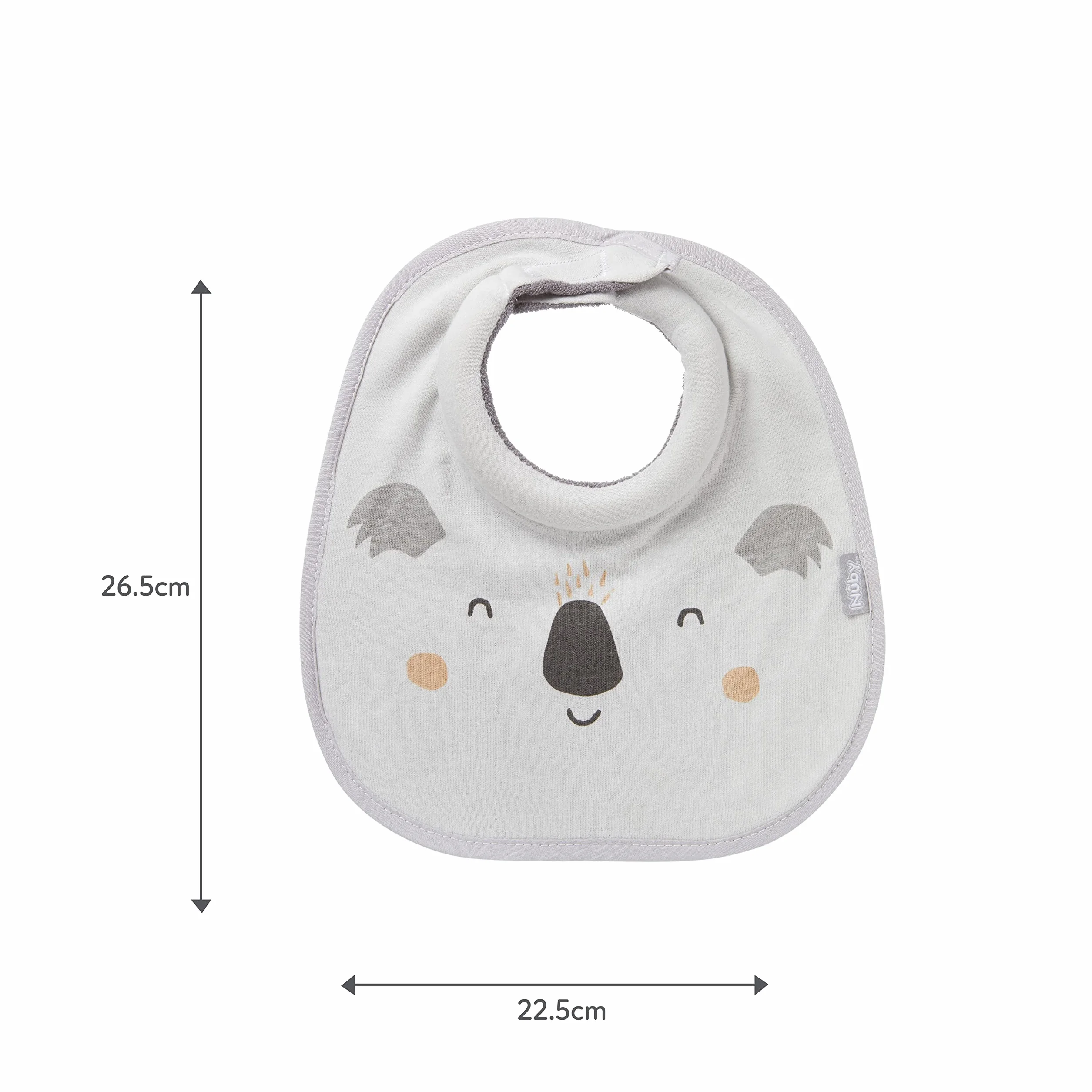Nuby Snug and Dry Śliniaki z bawełny organicznej można prać w pralce z wyściełanym dekoltem 048526999460, jeden rozmiar, opakowanie 4 szt