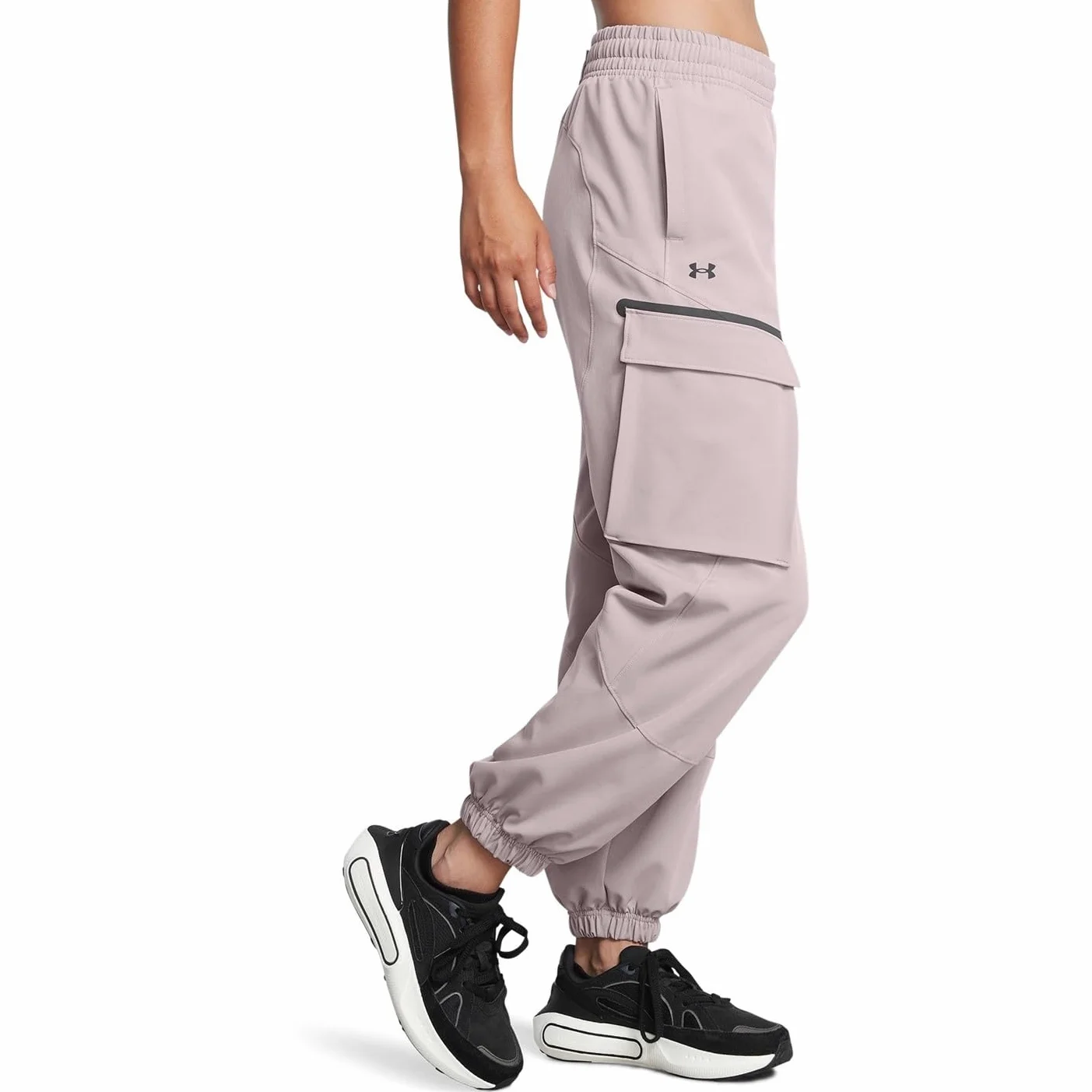 Spodnie Unstoppable Under Armour damskie fioletowe cargo high waist
