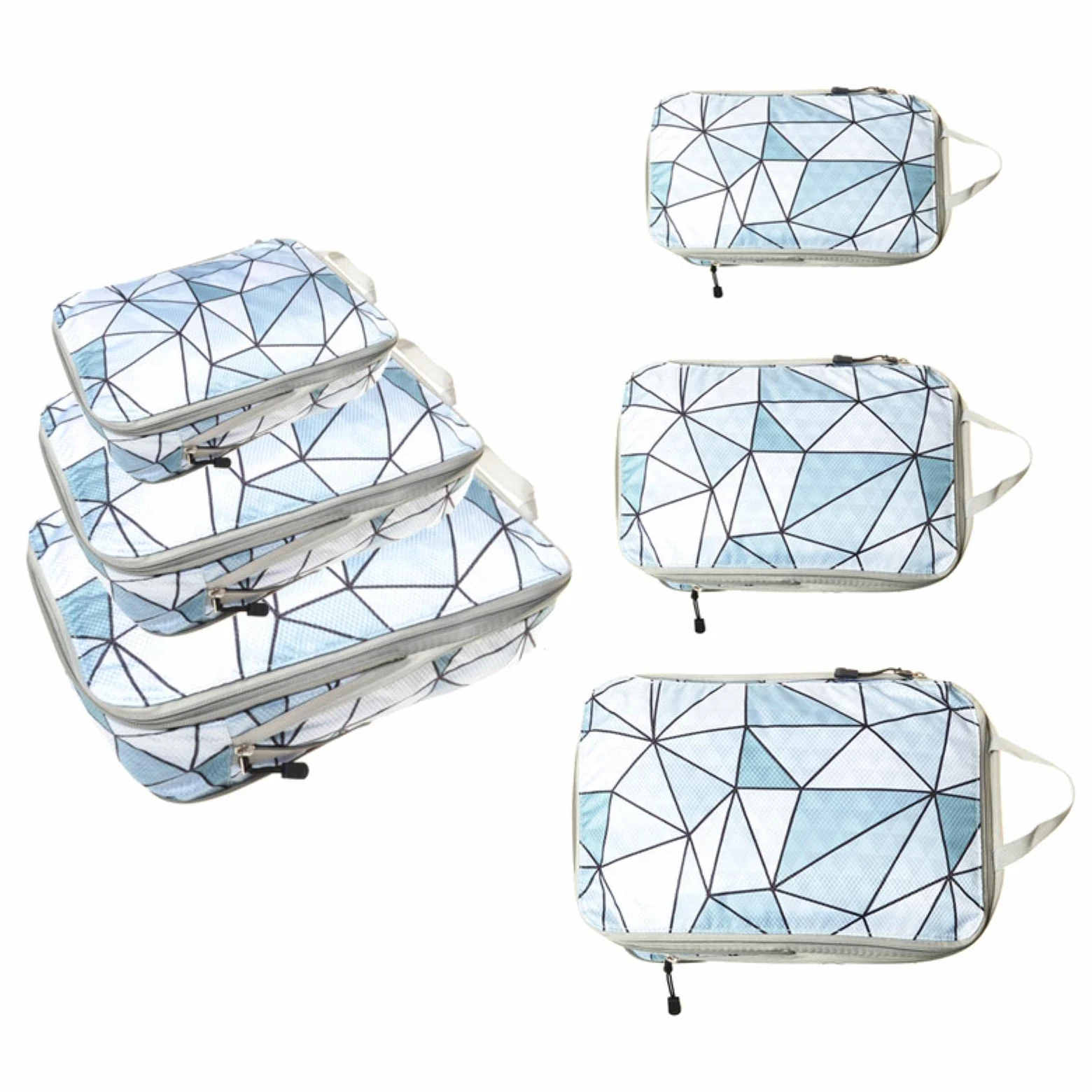 1 szt. Kostki do pakowania Składana wodoodporna torba podróżna do przechowywania Walizka Nylon Przenośna z torebką Organizator bagażu – duży 40X30CM Tylko 1, czarny (niebieski, błękitny średni Tylko