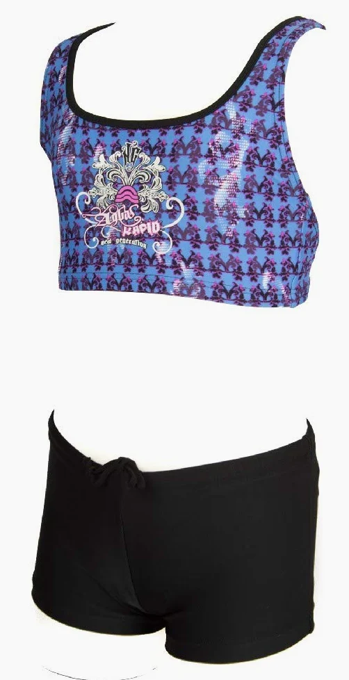 Aquarapid Bikini kostium kąpielowy slipy biustonosz morze lub troszczy się dziewczynka dziecko strój kąpielowy artykuł Luna, Czarny / Nero, 6 Lat