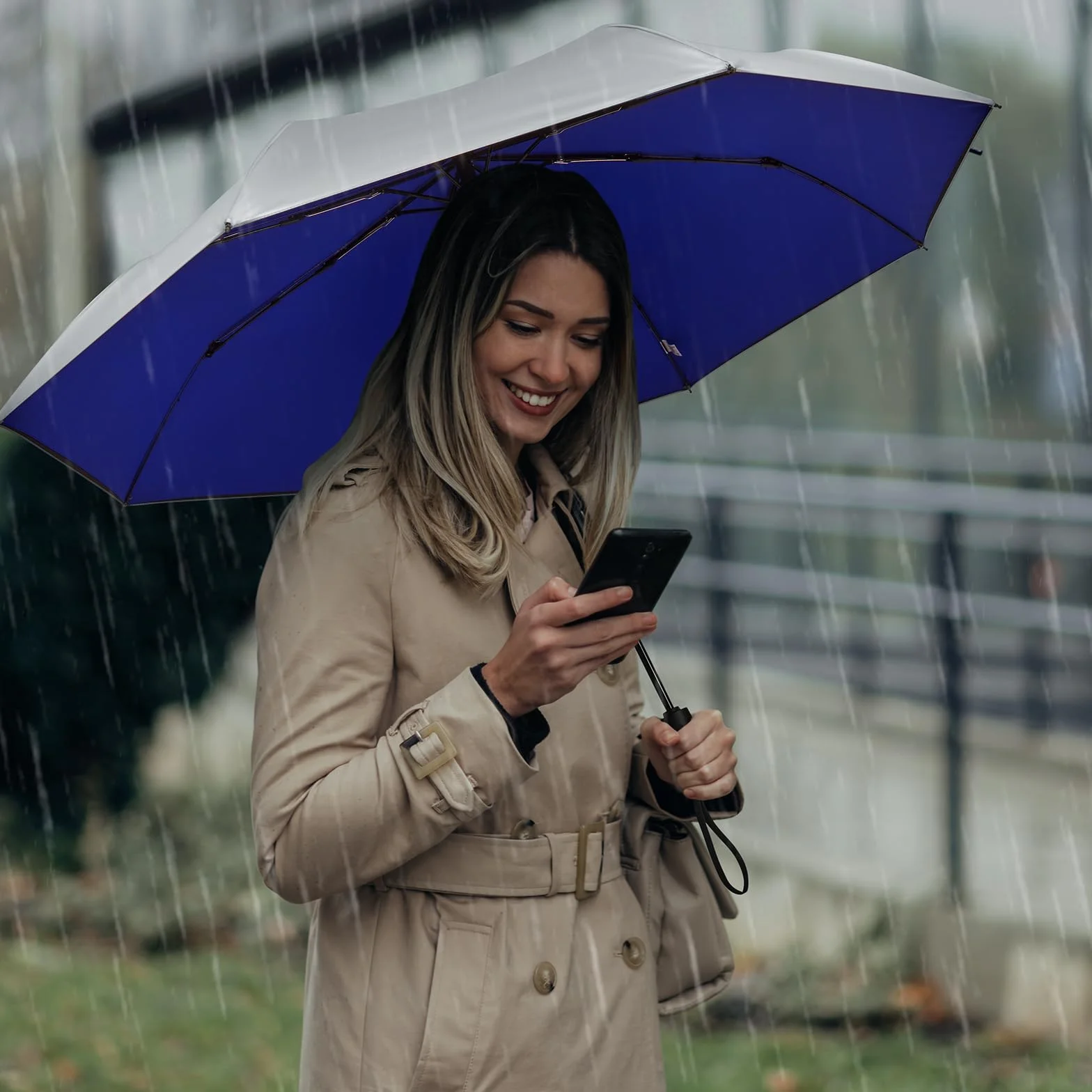 G4Free 116 cm podróżny składany parasol podwójny baldachim automatyczny