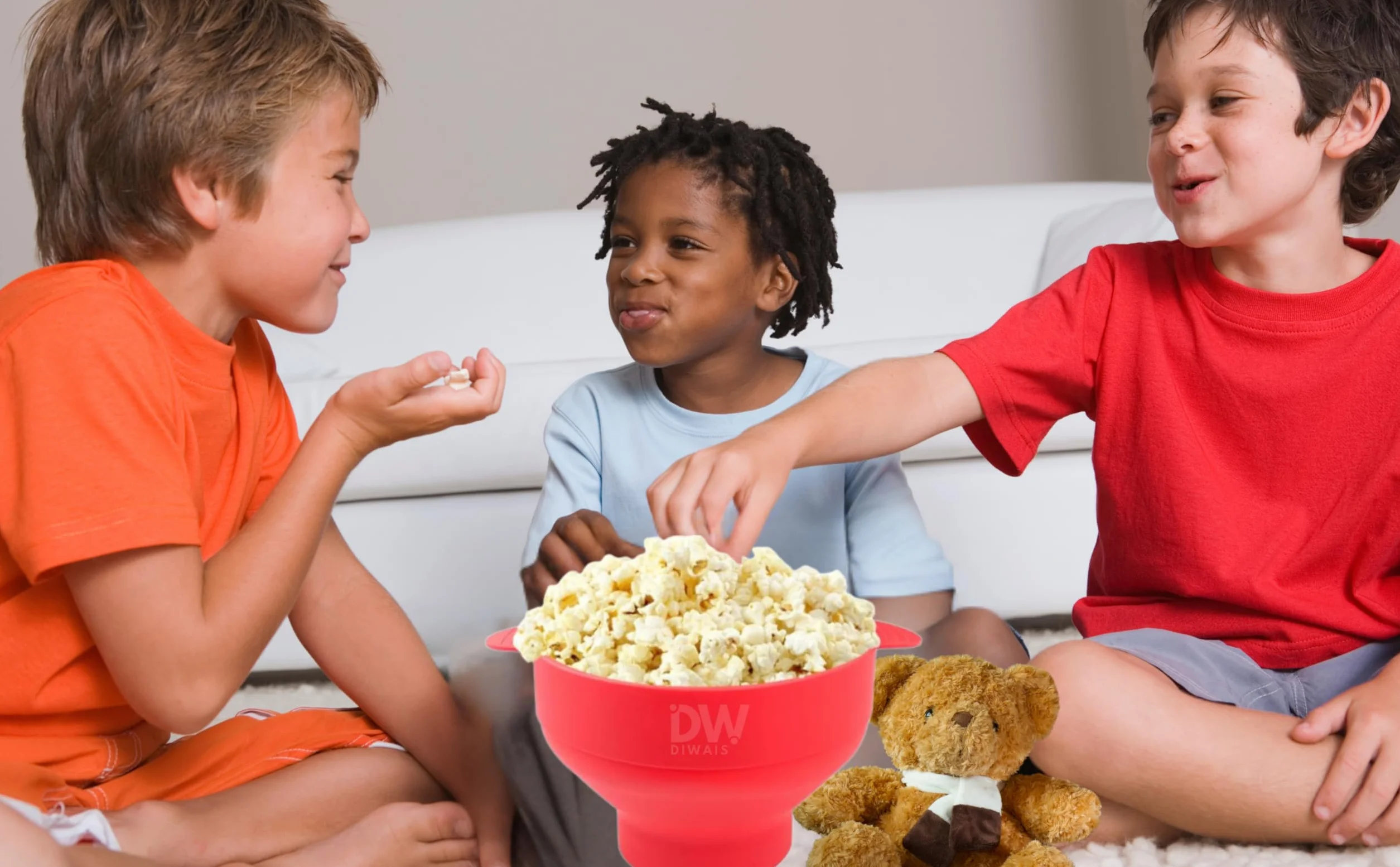 Składana miska do popcornu, maszyna do popcornu z pokrywką i uchwytem, łatwa do czyszczenia, silikonowa maszyna do popcornu do mikrofalówki, idealna na wieczory filmowe