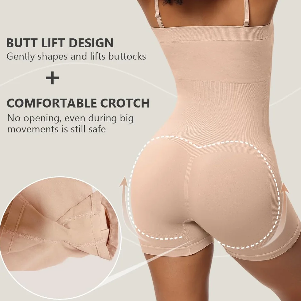 YUROUCIO Body damskie Shapewear bez ramiączek modelujące brzuch modelujące body tube odchudzające spodnie body modelujące brzuch kontrola brzucha pas bandeau kolumbijskie szorty bezszwowy gorset