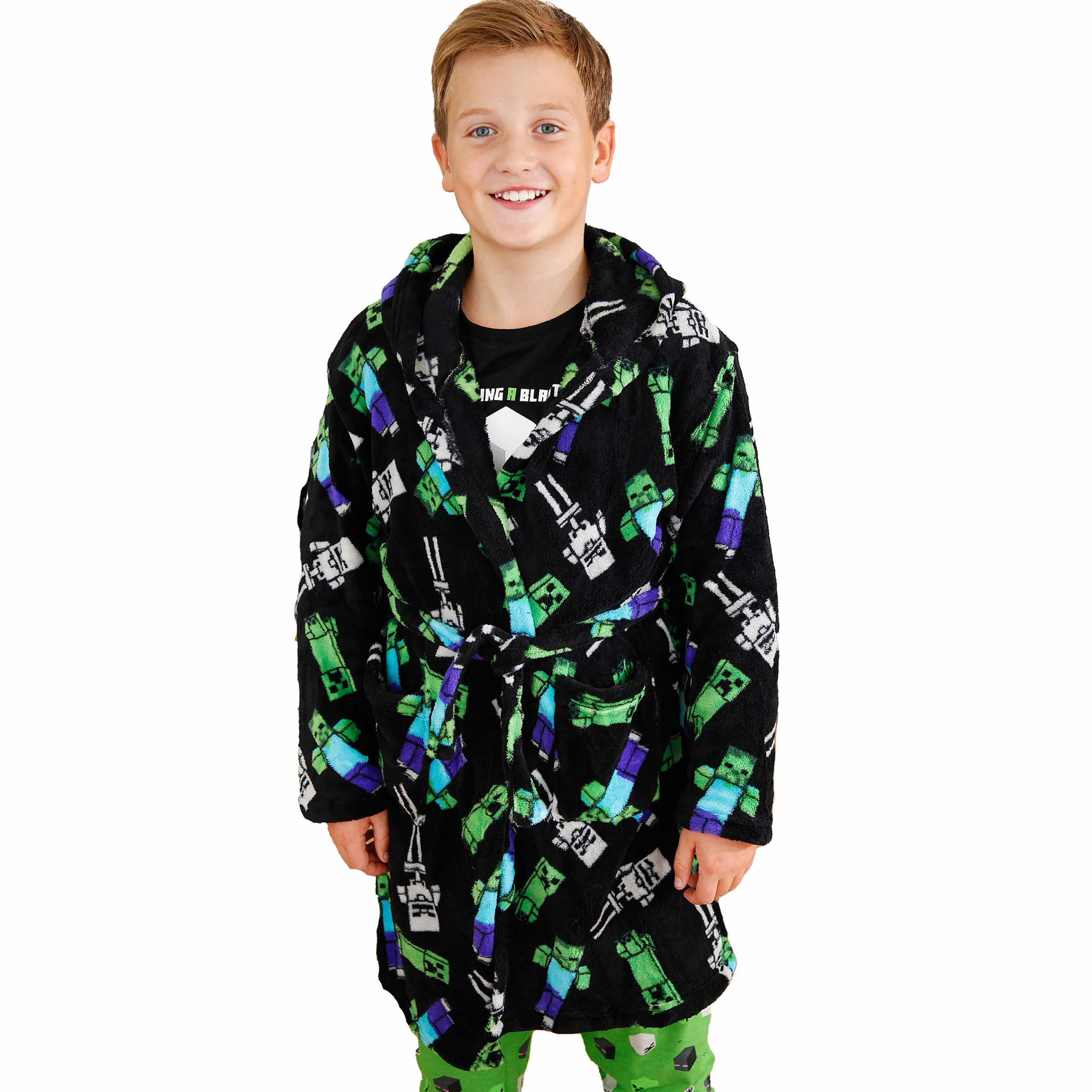 Szlafrok Minecraft Creeper Dla Chłopców Bielizna Nocna