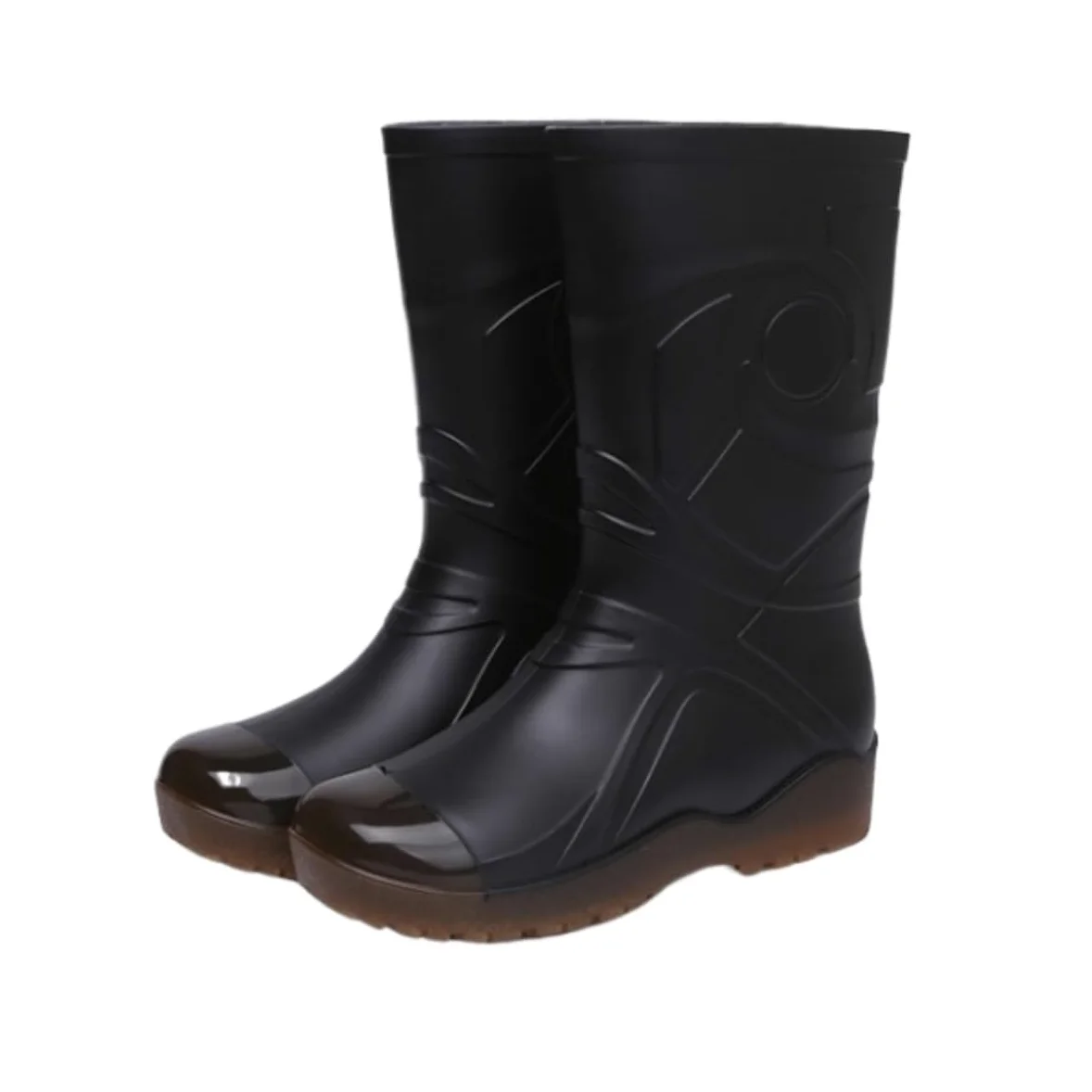 Kalosze Wodoodporne Męskie Kalosze Jednokolorowe, Buty Do Wody, Antypoślizgowe, Wodoodporne, Gumowe Kalosze łatwiejsze(Black,40)