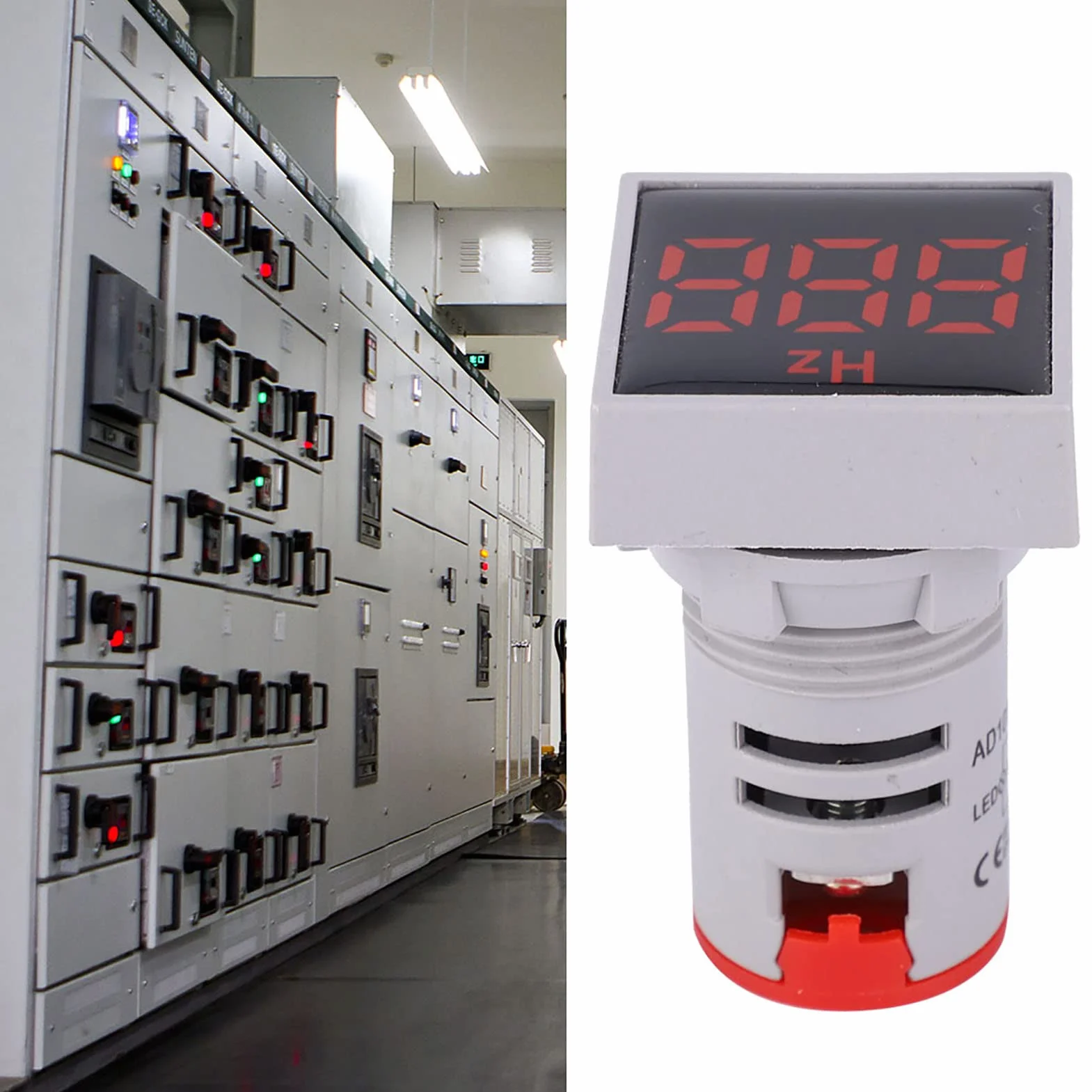 Wskaźnik Częstotliwości AC 100~380V 20~75Hz Kwadratowy Wyświetlacz Cyfrowy Wskaźnik LED Wskaźnik Częstotliwości Urządzenie do Pomiaru Częstotliwości Urządzenie do Testowania