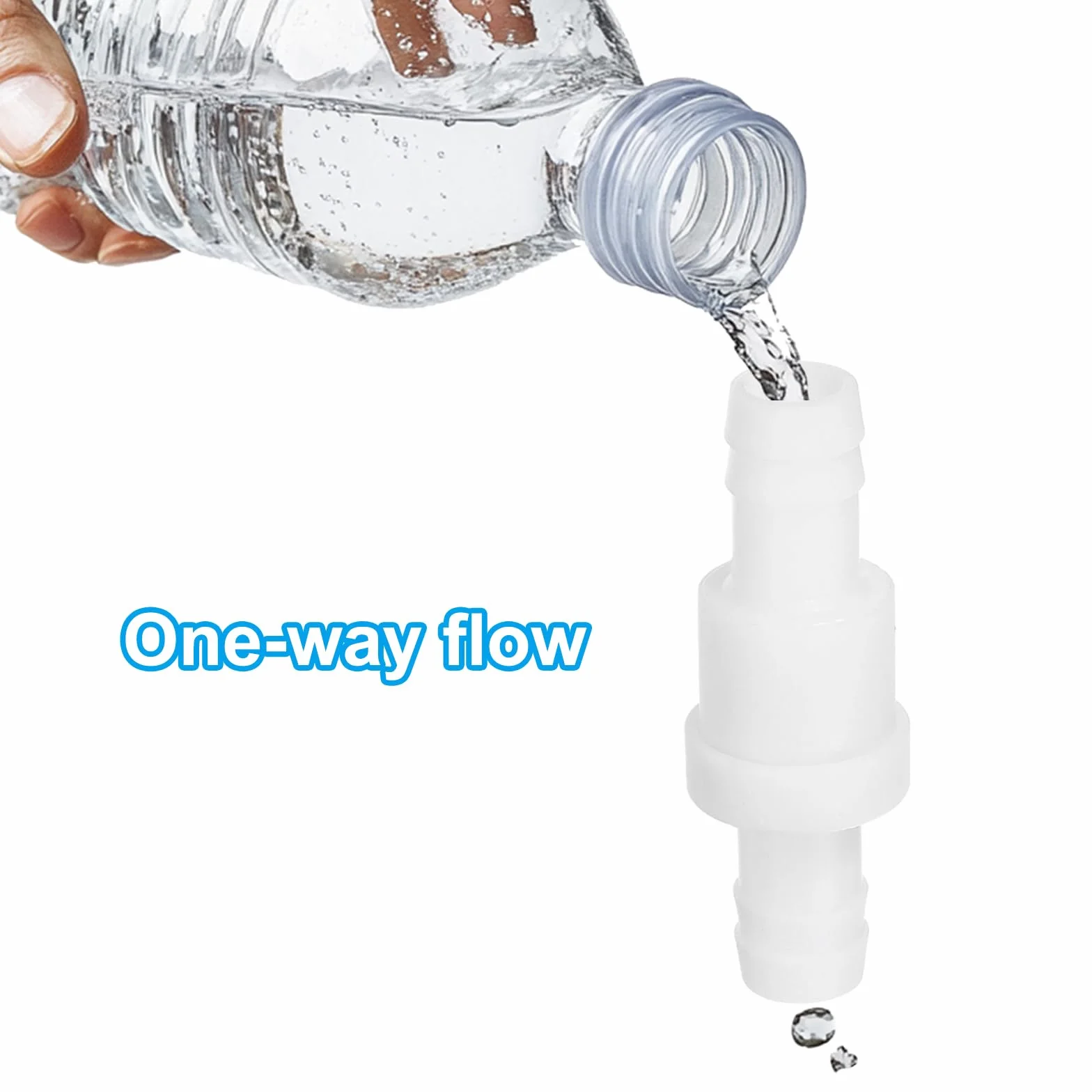 PATIKIL Wąż barbowy jednokierunkowy rzędowy zawór zwrotny, plastikowy, bezzwrotny, zatrzymujący wodę, zawór oporowy na ozon, do akwarium, ogrodu, oleju, powietrza, gazu, biały