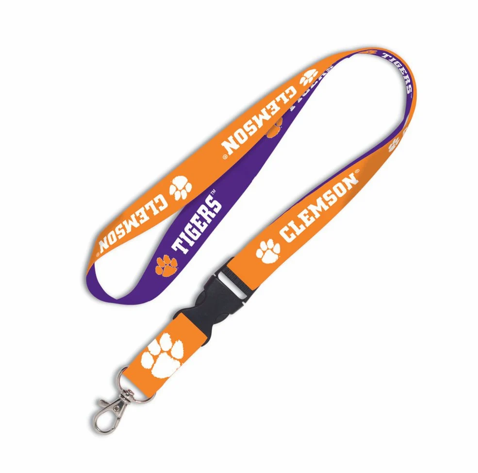 Smycz NCAA Clemson Tigers z odpinaną klamrą, 2,5 cm