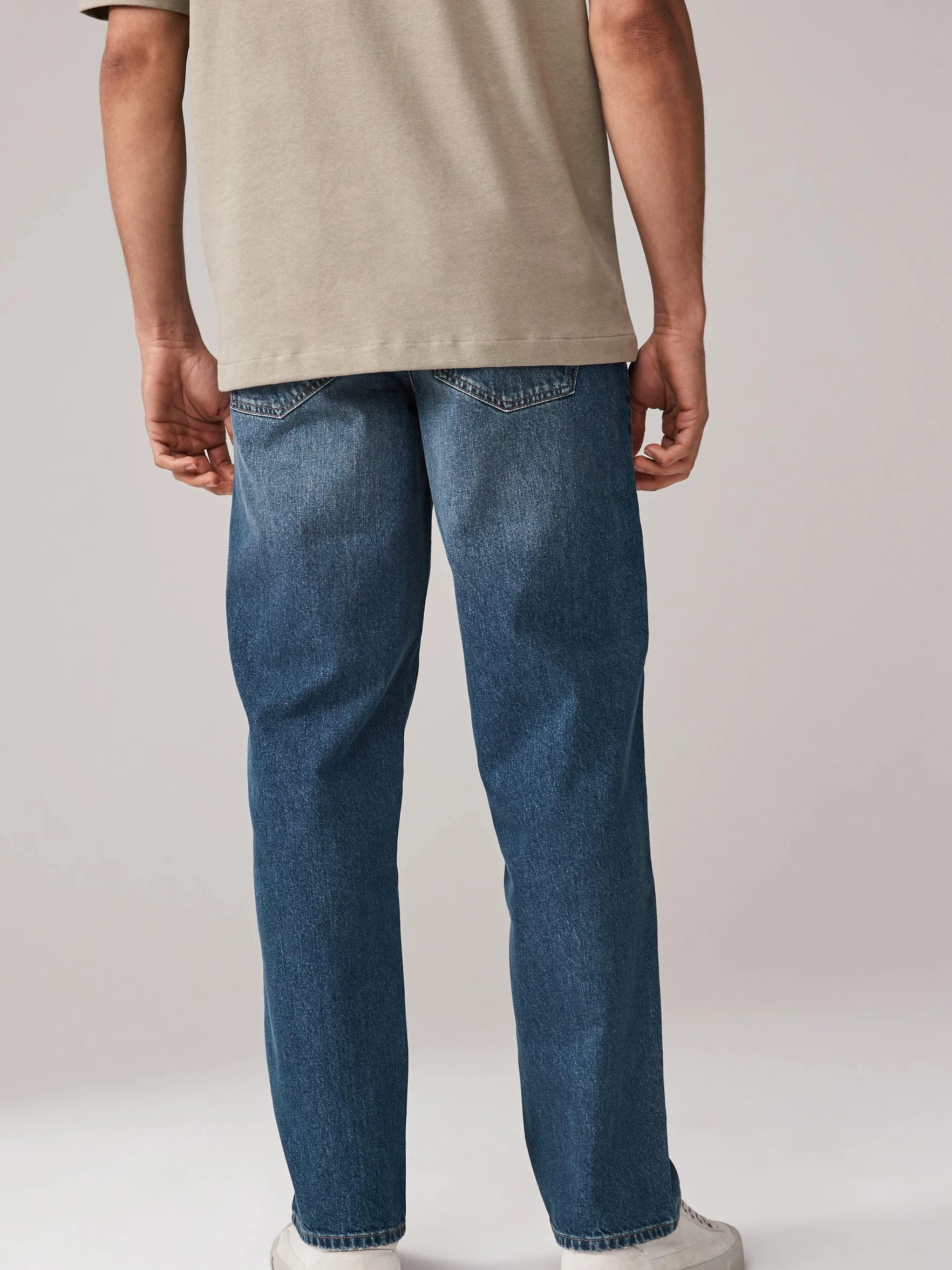 NEXT Mężczyźni Jeansy Authentic o luźnym kroju ze 100% bawełny