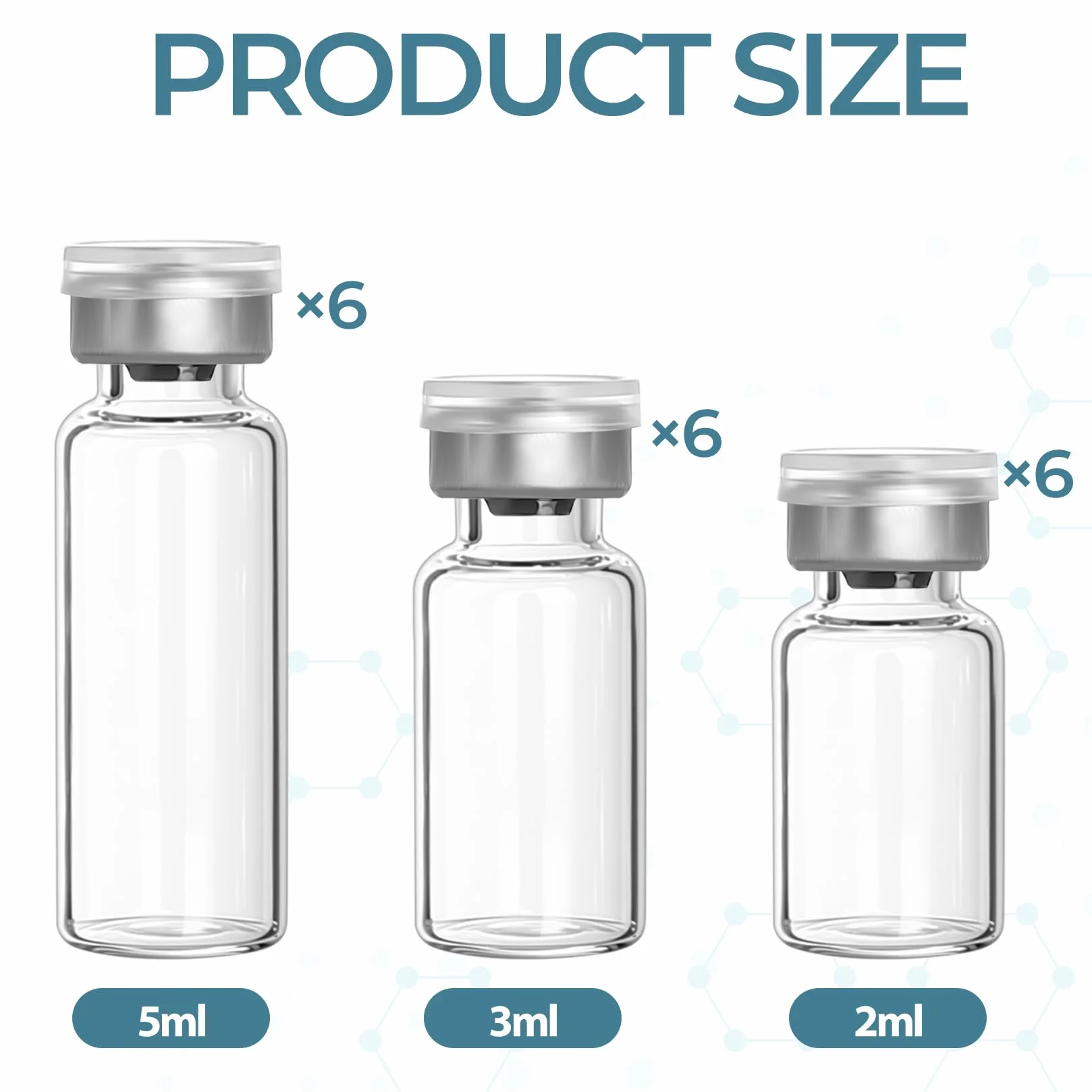 18 sztuk 2ml 3ml 5ml Uszczelnione probówki laboratoryjne, probówki 2/3/5ml, przezroczyste małe probówki do napełnienia, przezroczyste małe butelki szklane, szklane butelki z samozatykaniem