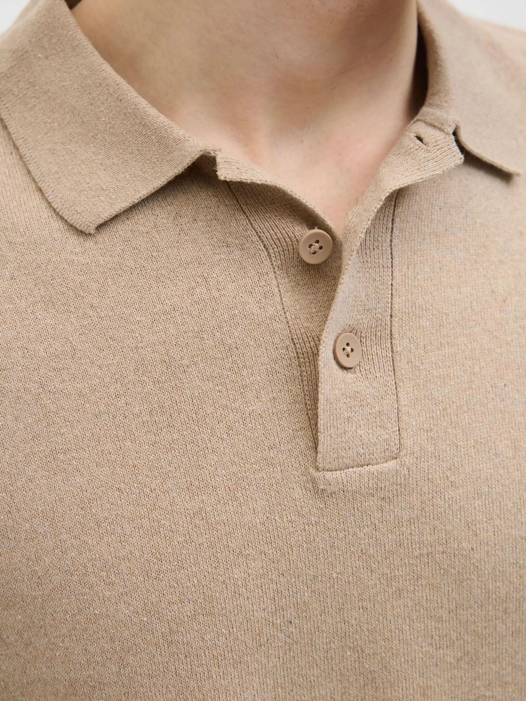 JJ REBEL Jrebcallum Knit Polo Ss, Crockery., L