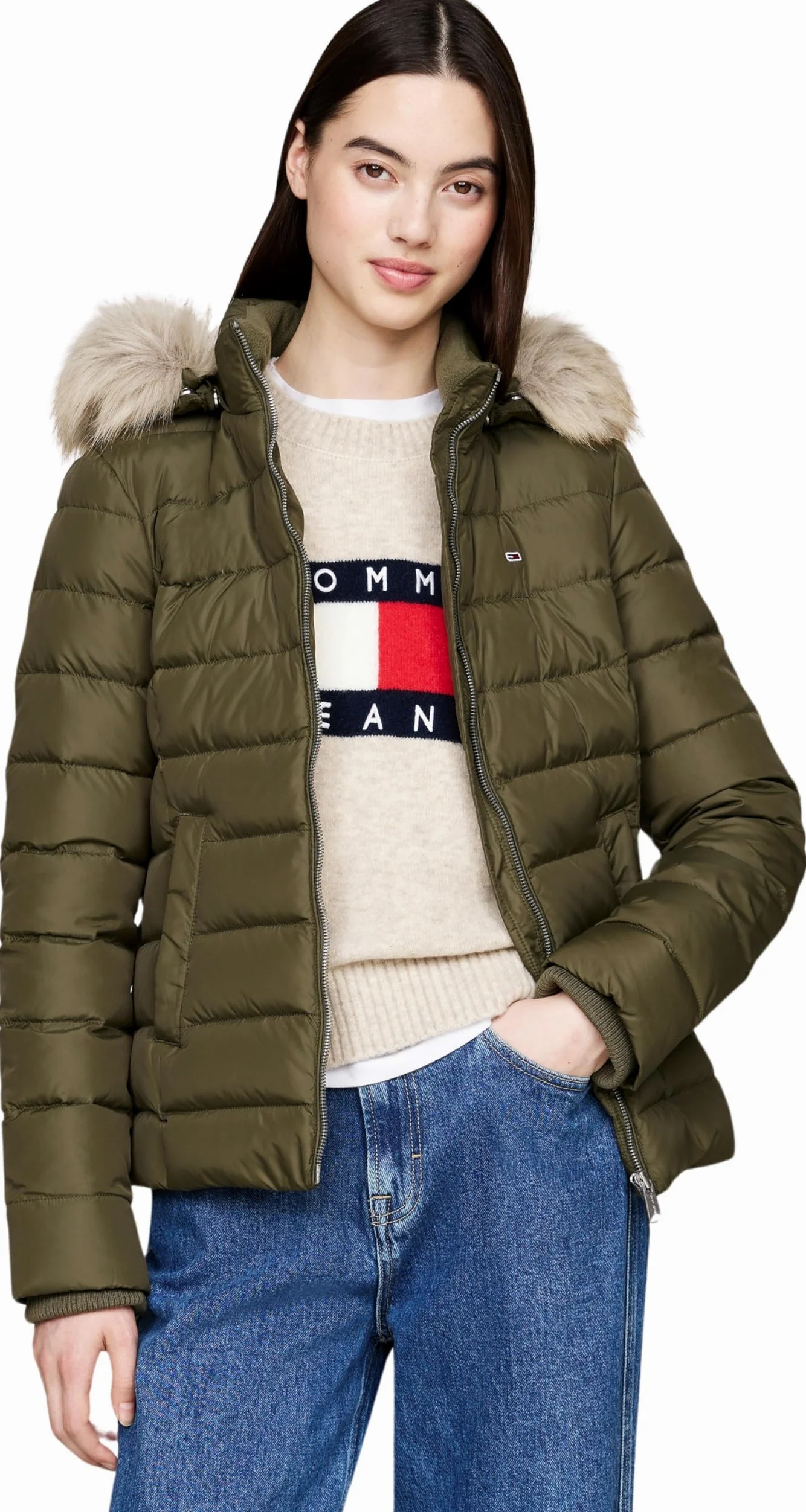 Tommy Jeans Kurtka puchowa Kobiety Tjw Basic Kurtka Puchowa Z Kapturem Ext Dw0dw18312