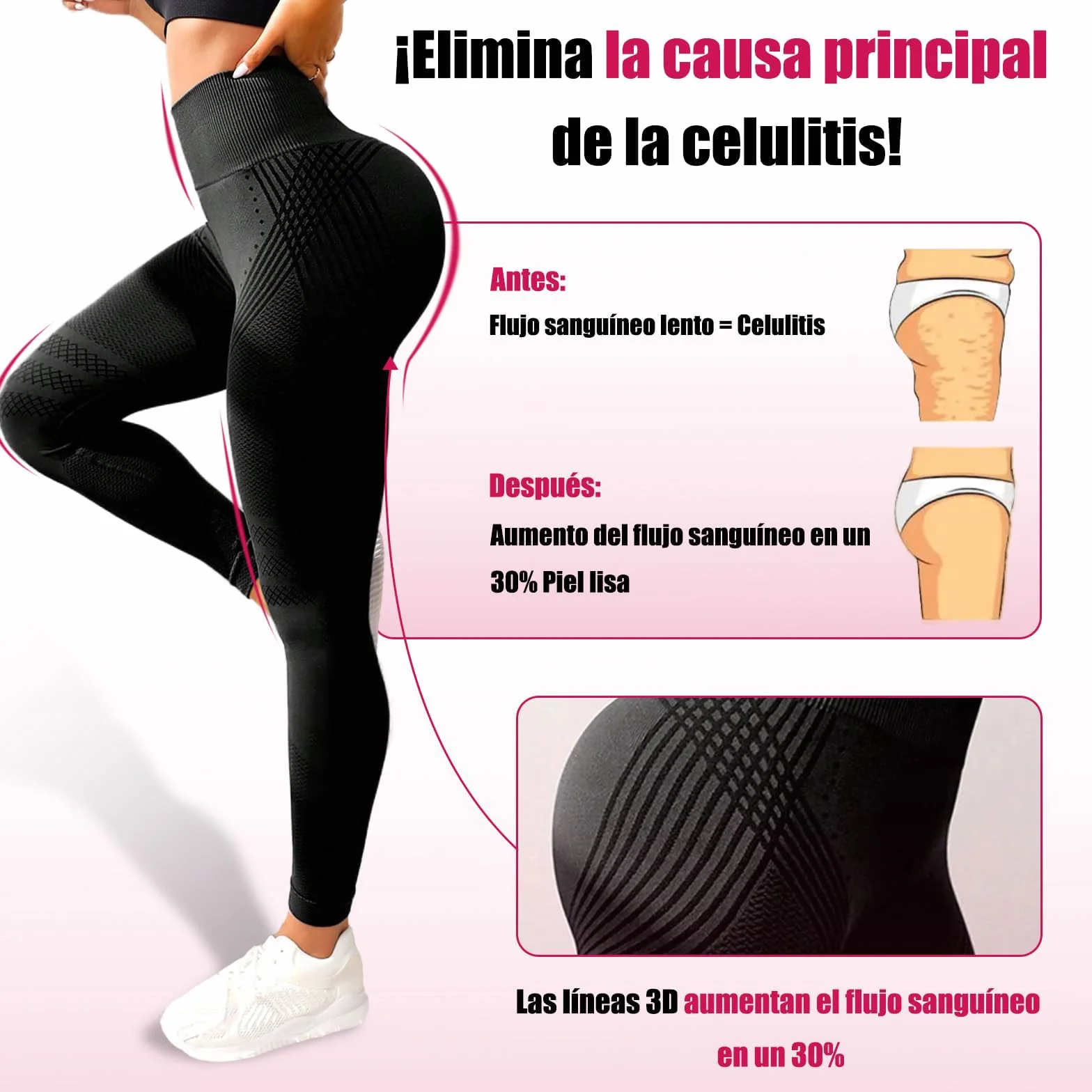 duaicnvow Nowy 2026 Legginsy 3D Antycellulitowe Kobiety, Legginsy Antycellulitowe Kobiety,Cellulit Push Up Lipedema Compression Leginss,Bezszwowe Legginsy Nieprzezroczyste Scrunch Spodnie Joga