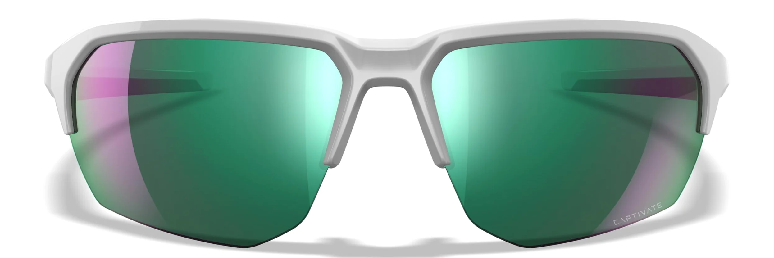 Wiley X JAKL Captivate polaryzacyjne okulary przeciwsłoneczne, okulary ochronne dla mężczyzn i kobiet, ochrona oczu UV do fotografowania i na zewnątrz, polerowane białe oprawki, zielone lustrzane