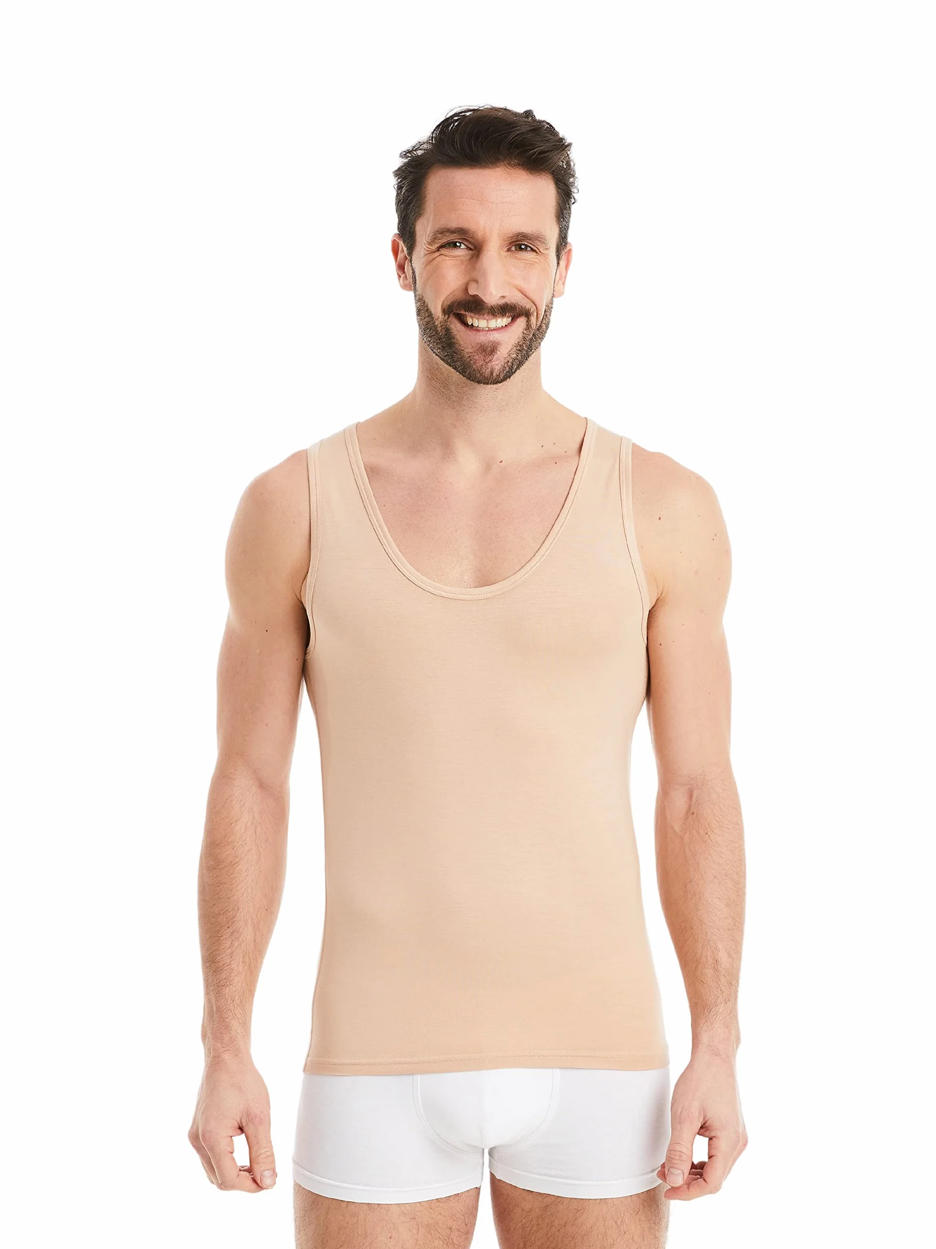 FINN Podkoszulek biznesowy męski bez rękawów Tank Top - podkoszulek męski z oryginalnego materiału Lenzing® Modal - idealna koszulka pod pachami pod koszulą i garniturem