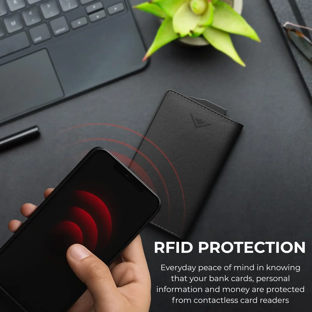 Stealth Wallet RFID Card Wallet Minimalist Pop Up Slim Metal Credit Card Holder Contactless Protection