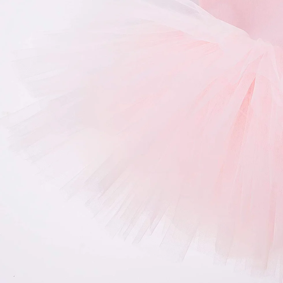 Bezioner Dziewczyna Tutu do tańca Body baletowe Leotard sukienka gimnastyczna z krótkim rękawem różowa (koń z guzikiem) 120