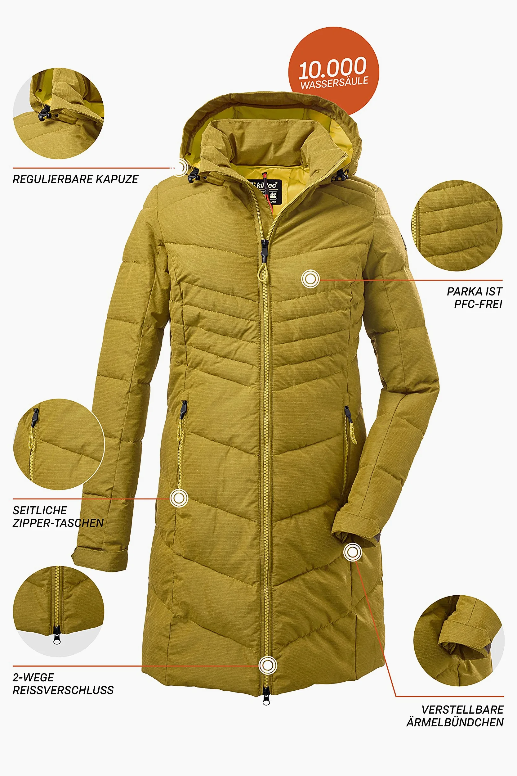 Killtec Pikowana parka z odpinanym kapturem Kobiety kow 150 wmn qltd prk