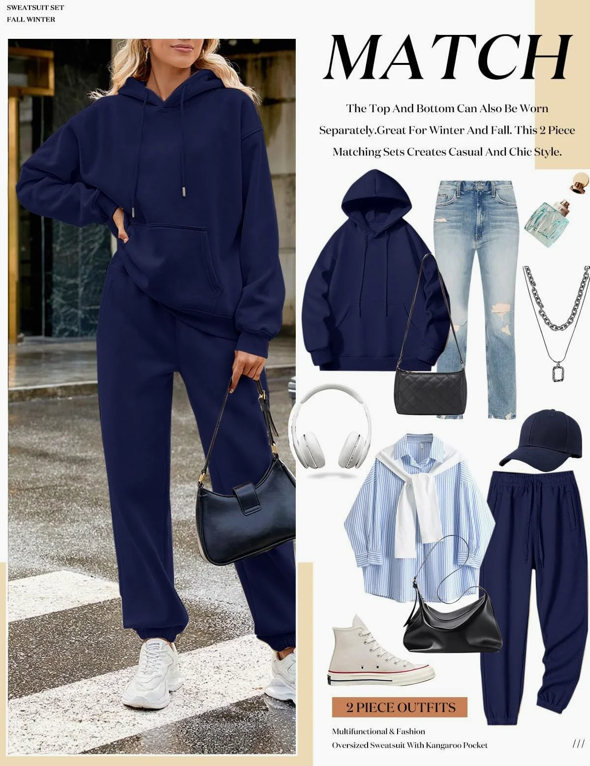 Damski zestaw dresowy z polaru, bluza z kapturem ze spodniami do biegania, na co dzień, sportowa odzież wypoczynkowa, dwuczęściowe zestawy strojów dla kobiet, jesień, zima, ciepły dres, spodnie