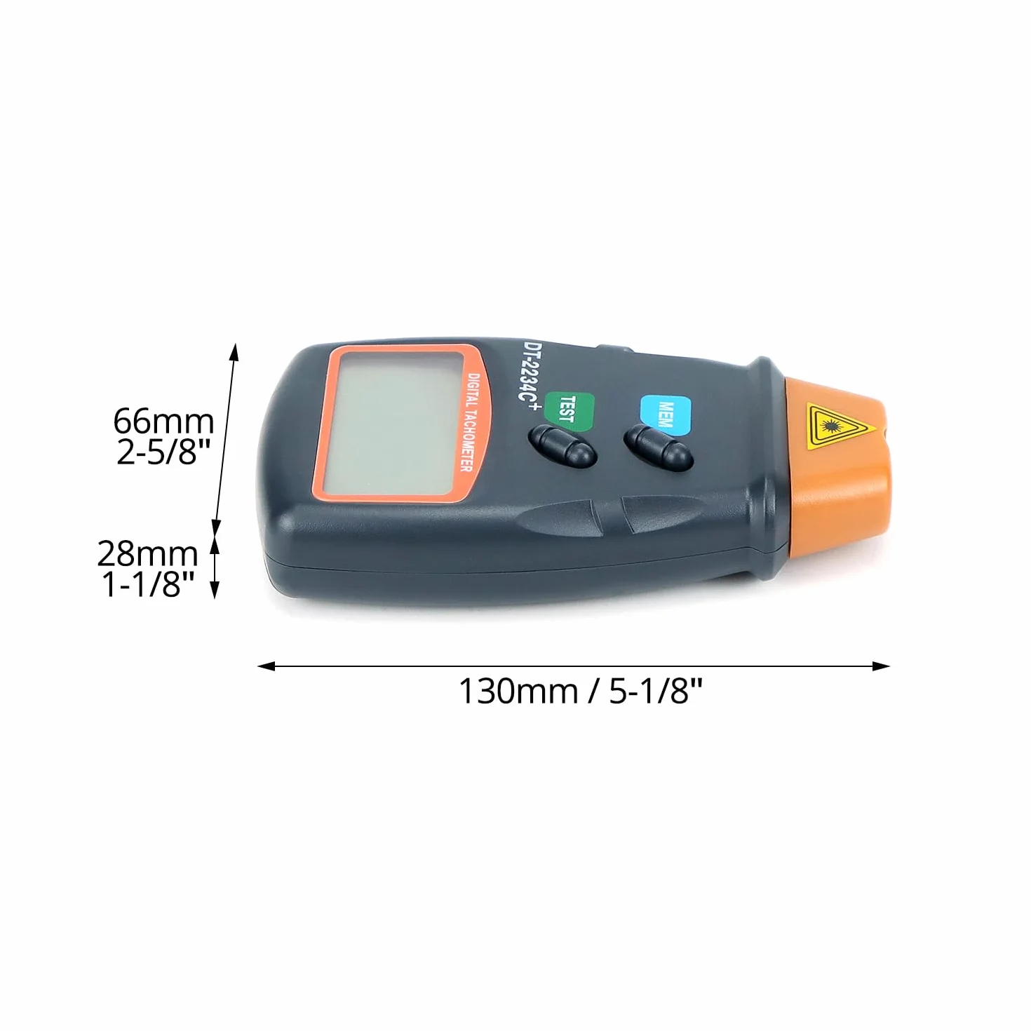 QWORK® Cyfrowy obrotomierz, bezdotykowy laserowy obrotomierz, duży wyświetlacz LCD, baterie nie wchodzą w zakres dostawy