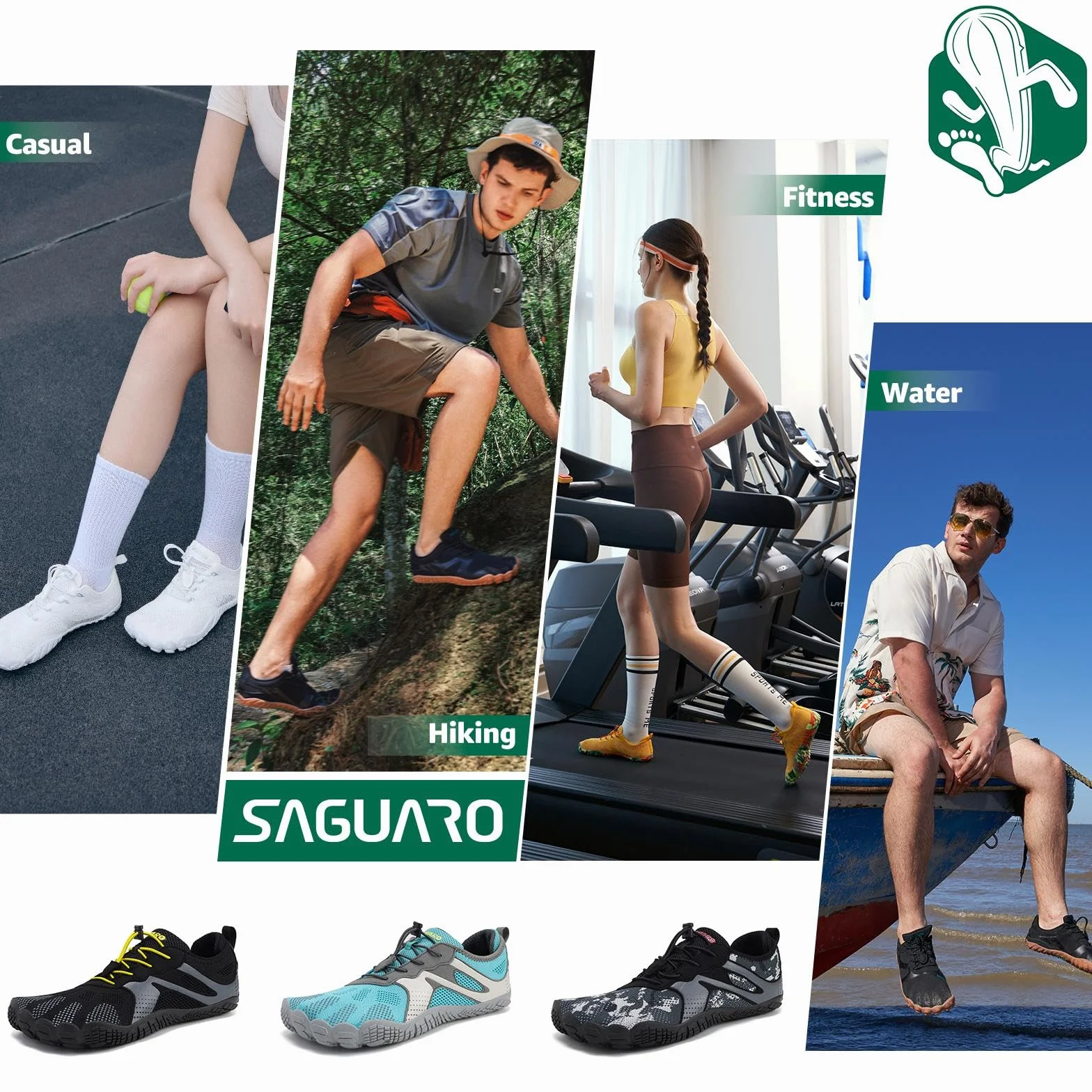 SAGUARO Buty barefoot minimalistyczne oddychające antypoślizgowe na szlak mężczyźni kobiety