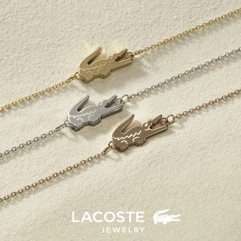 Lacoste Damska bransoletka z kolekcji CROCODILE w kolorze goździkowego