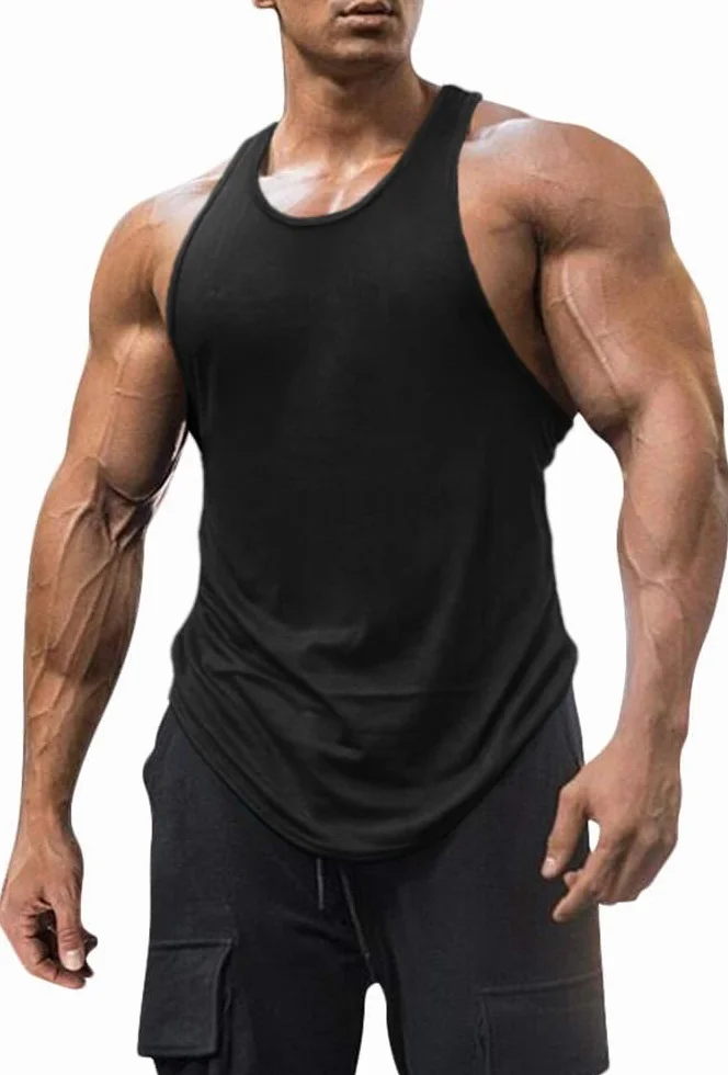 Runcati Tank Top męska koszulka bez rękawów, na siłownię, fitness, jednokolorowa, lekka, na lato, krój slim fit, do kulturystyki, koszulka funkcyjna