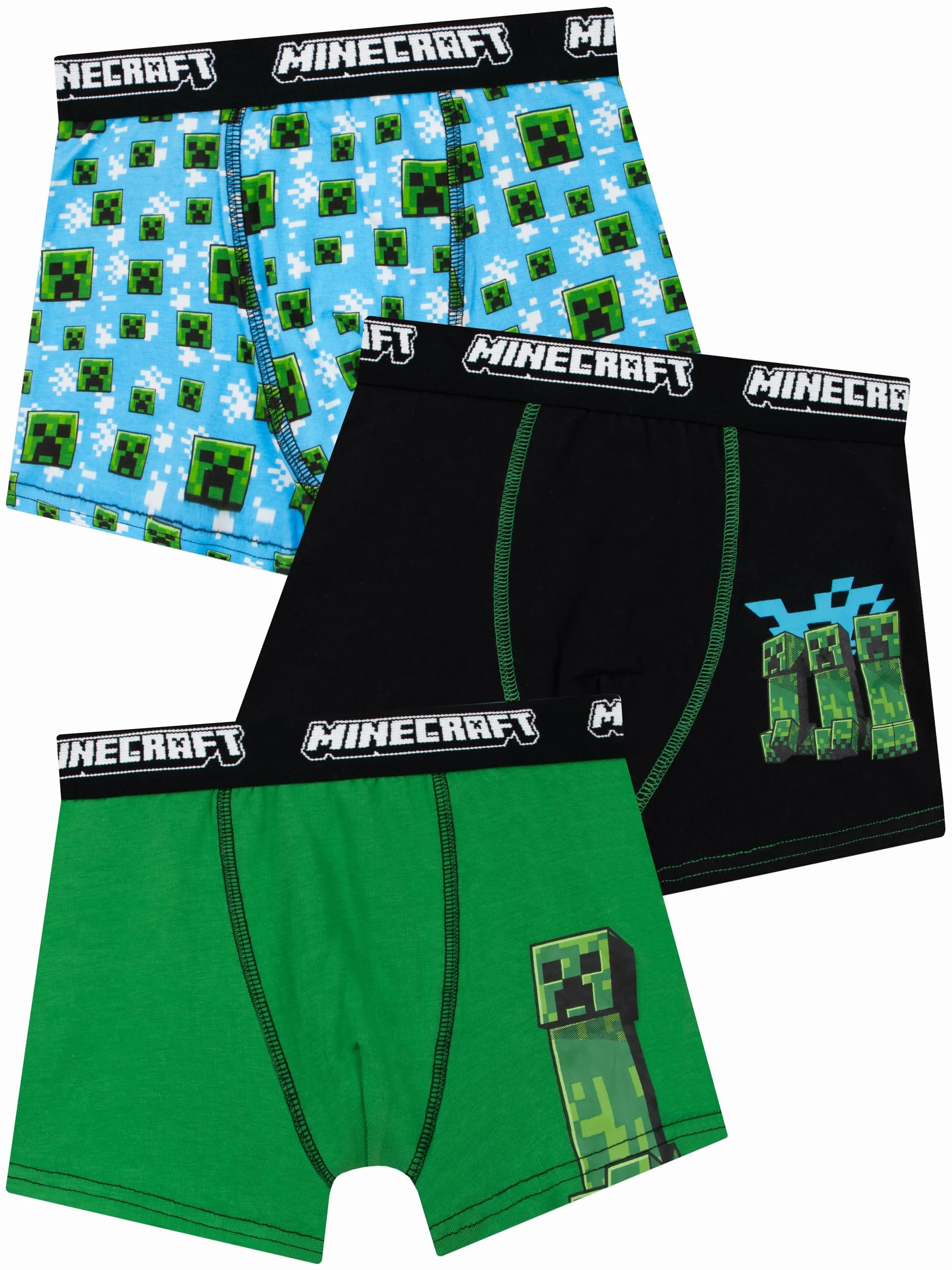 Bokserki Minecraft Dla Chłopców 3-Pack Creeper Bielizna Gamingowa Dzieci Spodnie Gamer