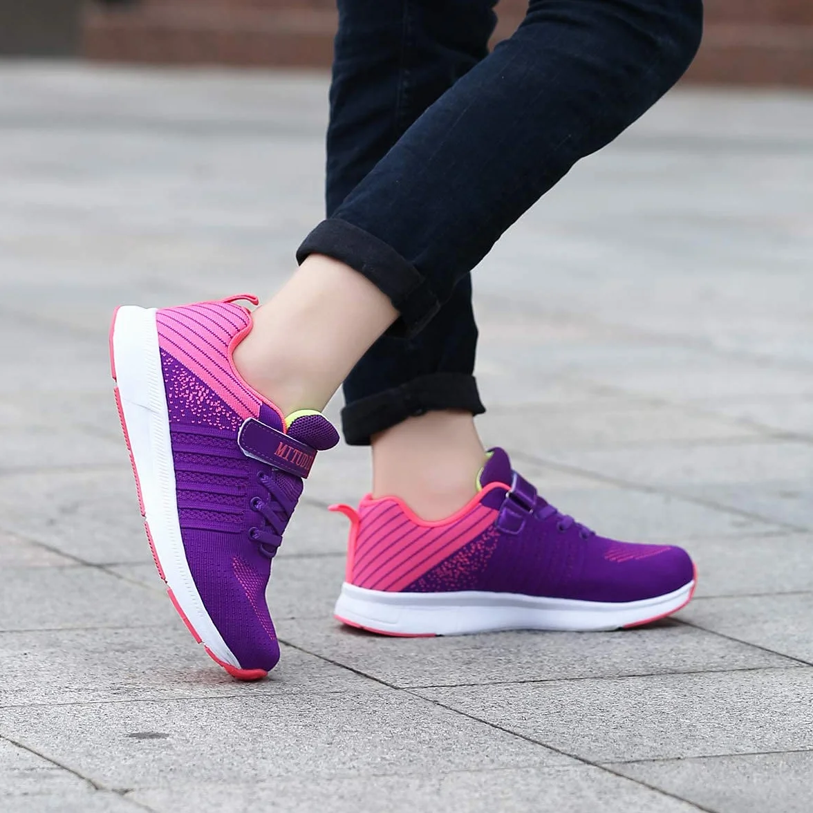 Mitudidi Unisex dziecięce buty sportowe, buty halowe, lekkie, oddychające, buty do biegania, sneakersy dla chłopców i dziewczynek 26-37