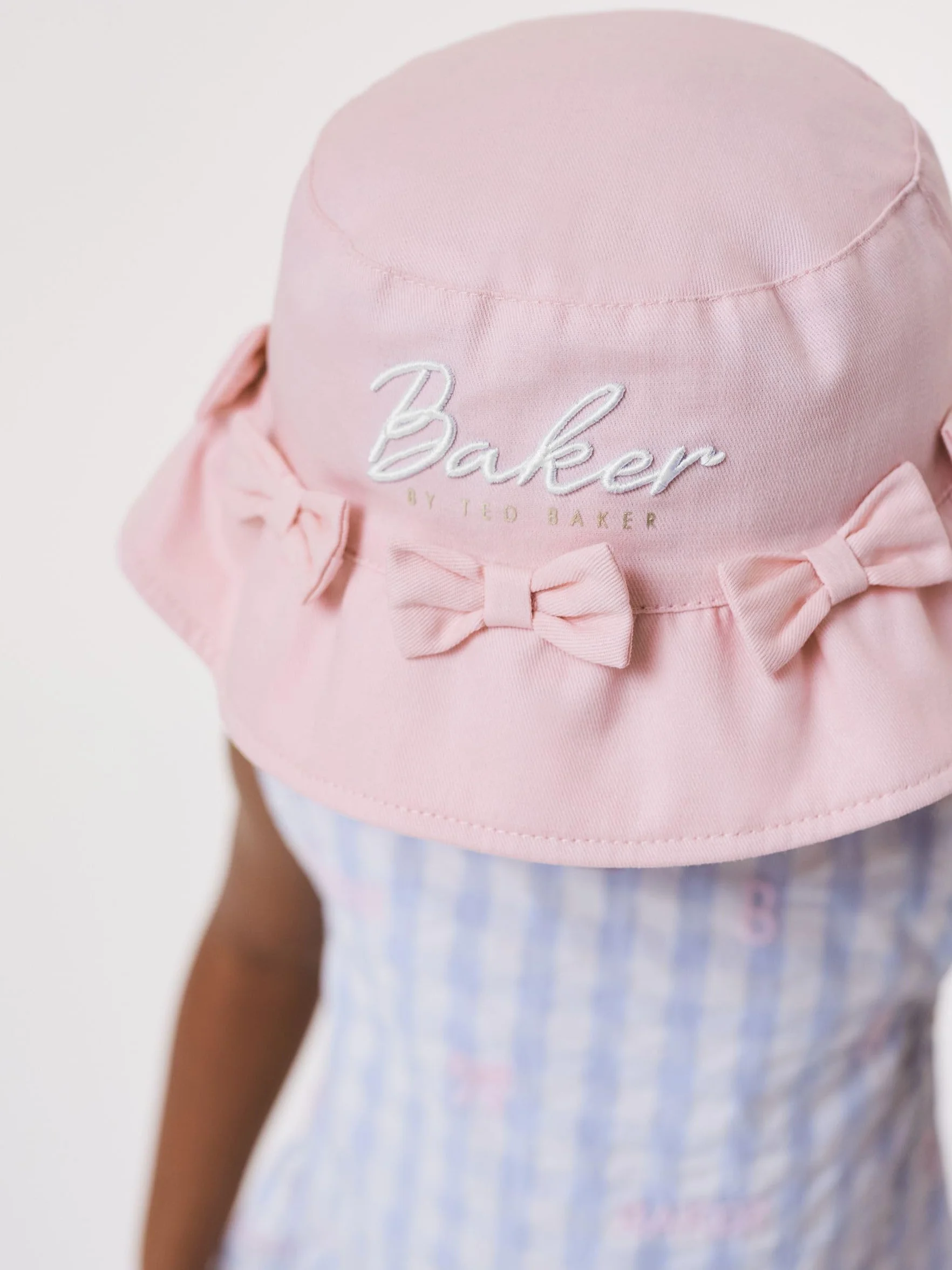 Starsze dziewczynki Różowy kapelusz wędkarski z logo Baker by Ted Baker