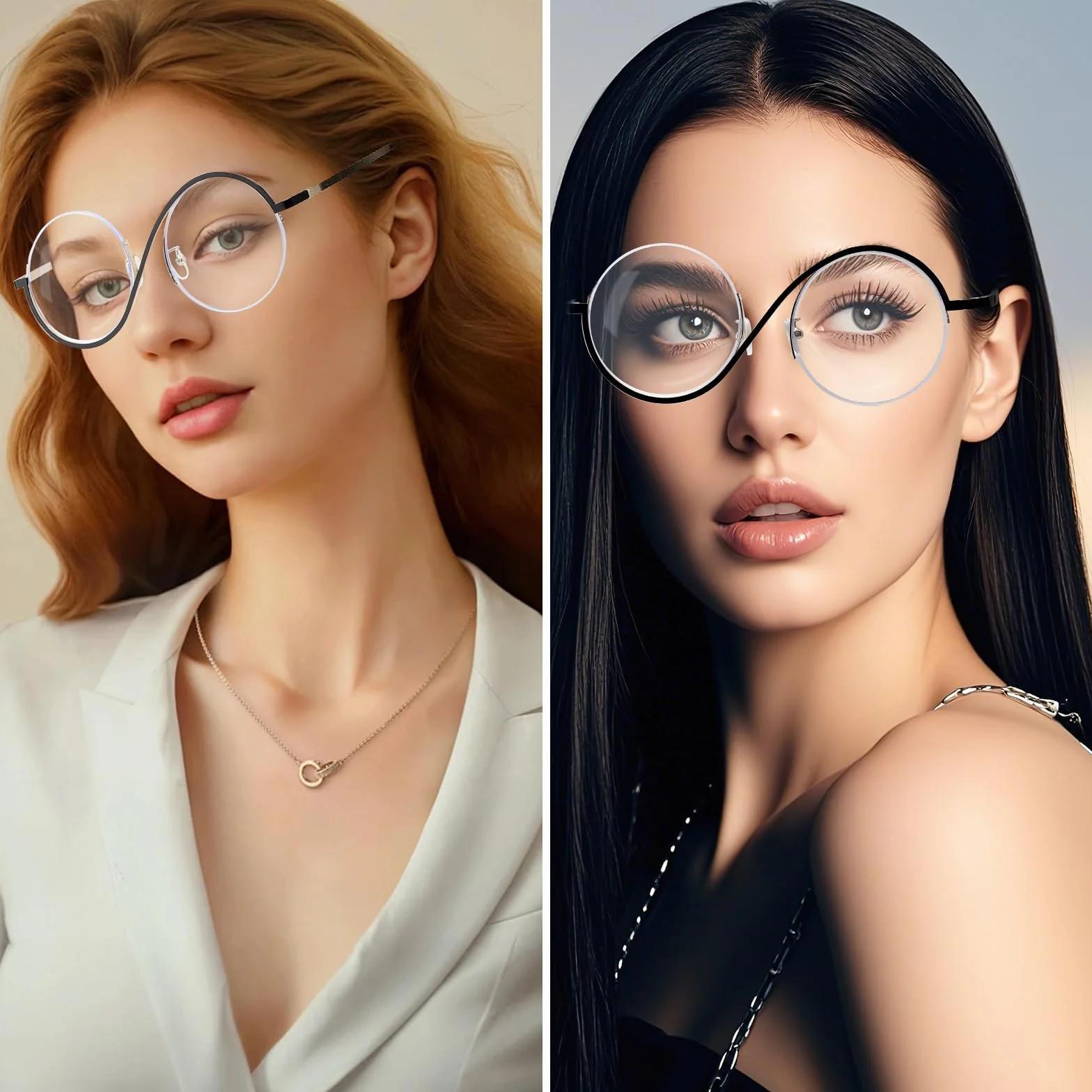 Elphaba Cosplay Eyewear okrągłe okulary z organizerem, okulary Elphaba, kostium czarownicy, akcesoria na Halloween