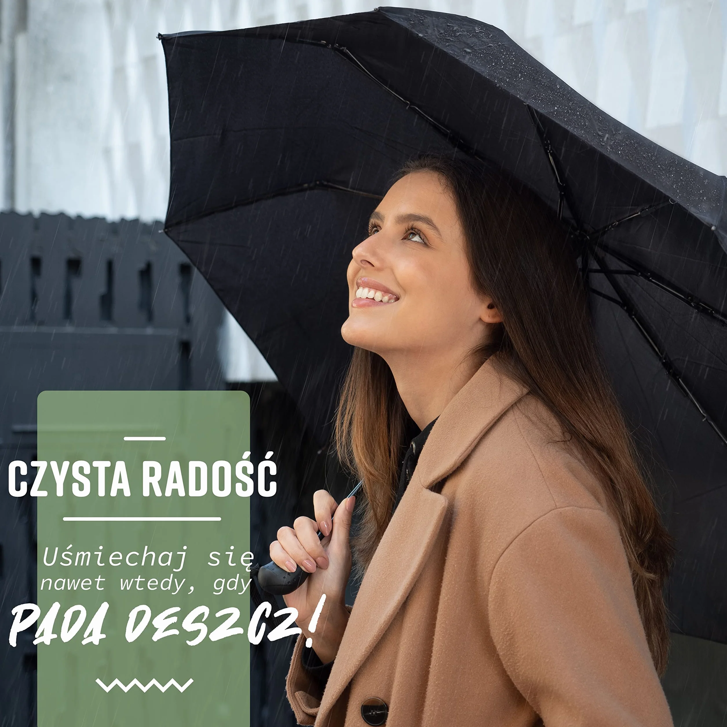 Parasol odporny na burze automatyczny czarny 107 cm Villkin
