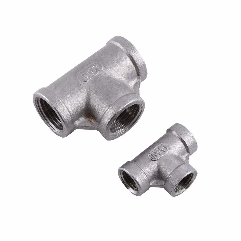 NPT-Rohrfitting 1/2 '' 1/4 '' 304 Edelstahl Innengewinde T-Stück(304 1/2 '' 52mm)