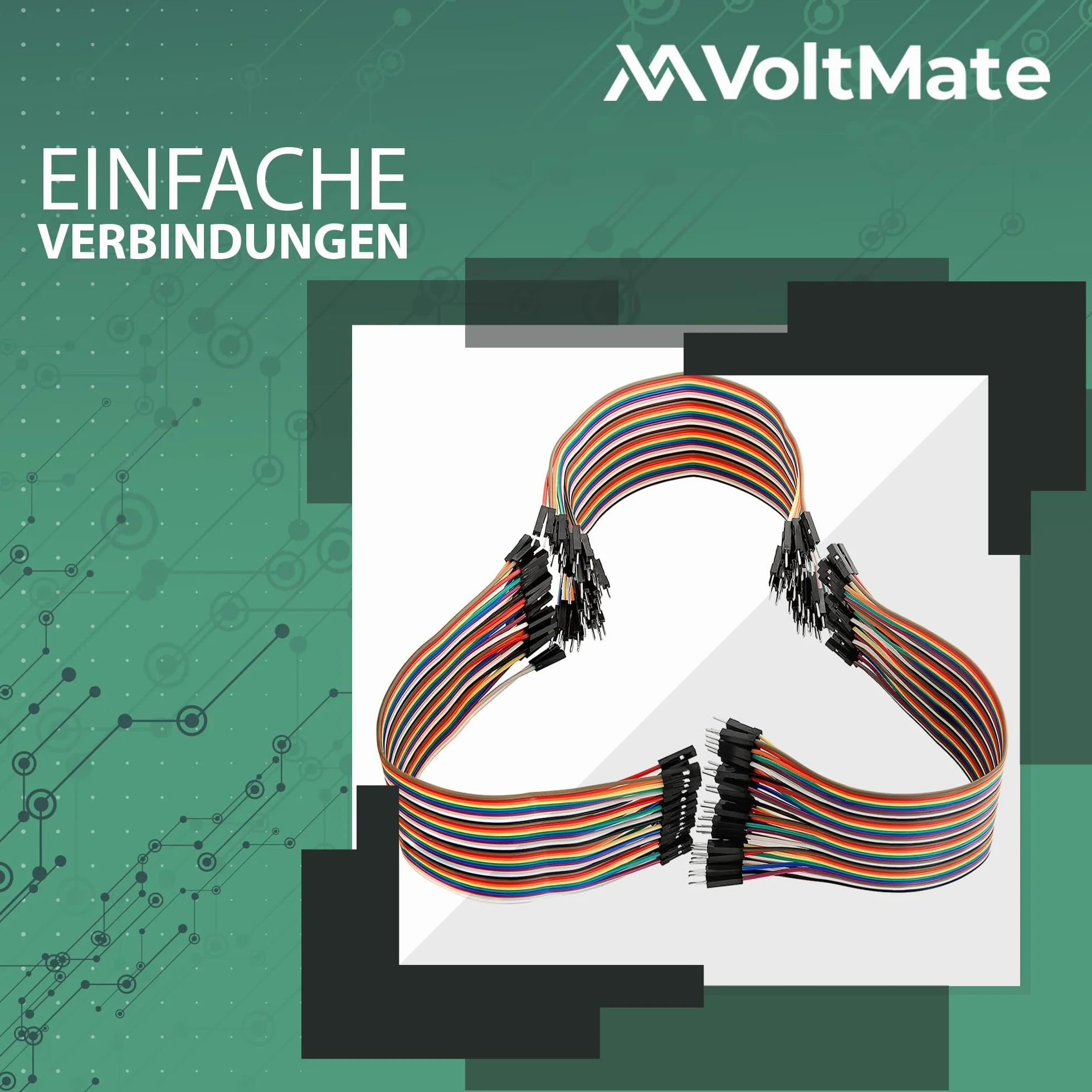 VoltMate Zestaw 3 szt. Jumper Wire M2M, F2M, F2F - 40 szt. 20 cm - kompatybilny z Arduino i Raspberry Pi Breadboard