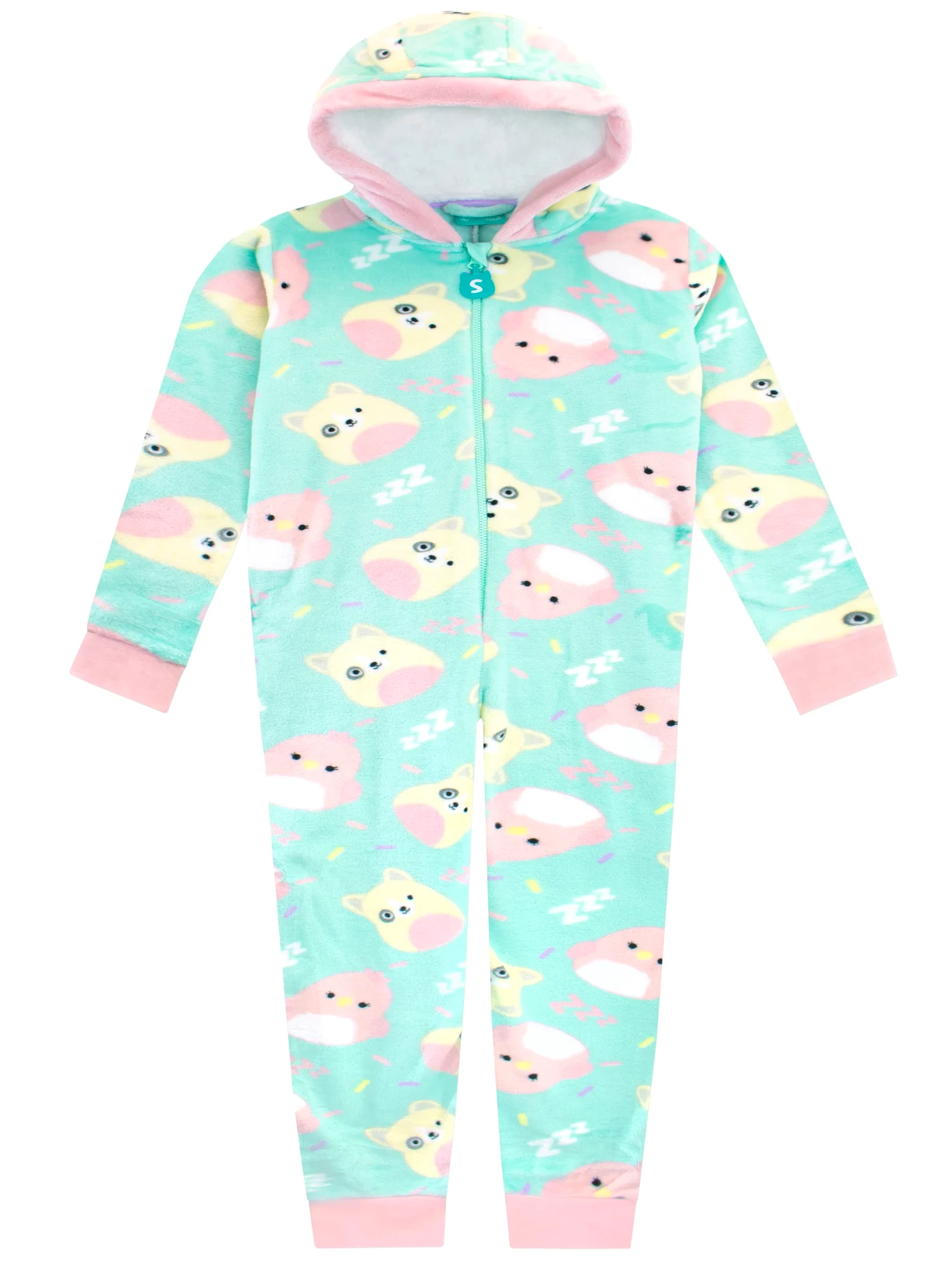 Squishmallows Dziewczyny Polarowe Onesie Charlie i Trina Kombinezon Kaptur