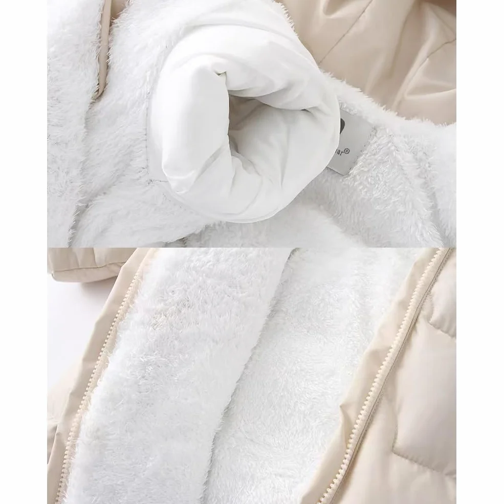 Dziecięcy kombinezon zimowy z rękawiczkami i butami, flanelowy, z kapturem, unisex