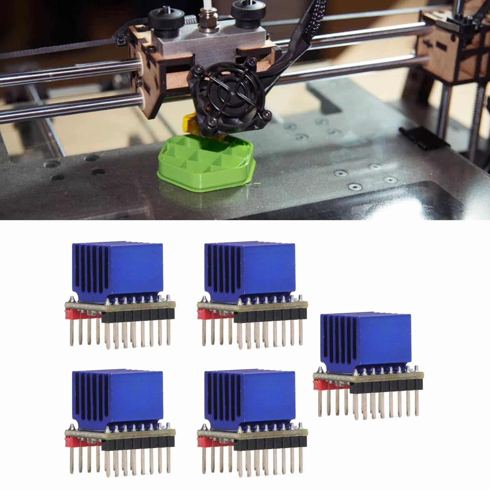 5 Zestawów Sterownik Silnika Krokowego Stepstick 2.5A Uart Ultra Silent TMC2209 V2.0 Nema17 moduł Sterownika Silnika Krokowego