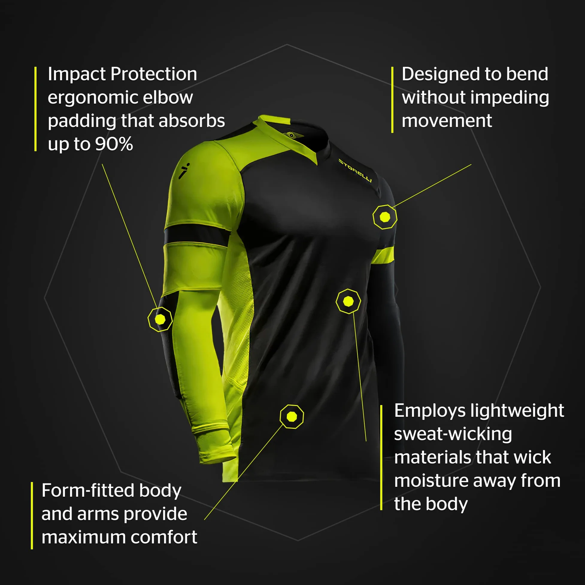 Storelli Unisex-młodzieżowa koszulka gladiator Exoshield 2 Hydra koszulka bramkarska
