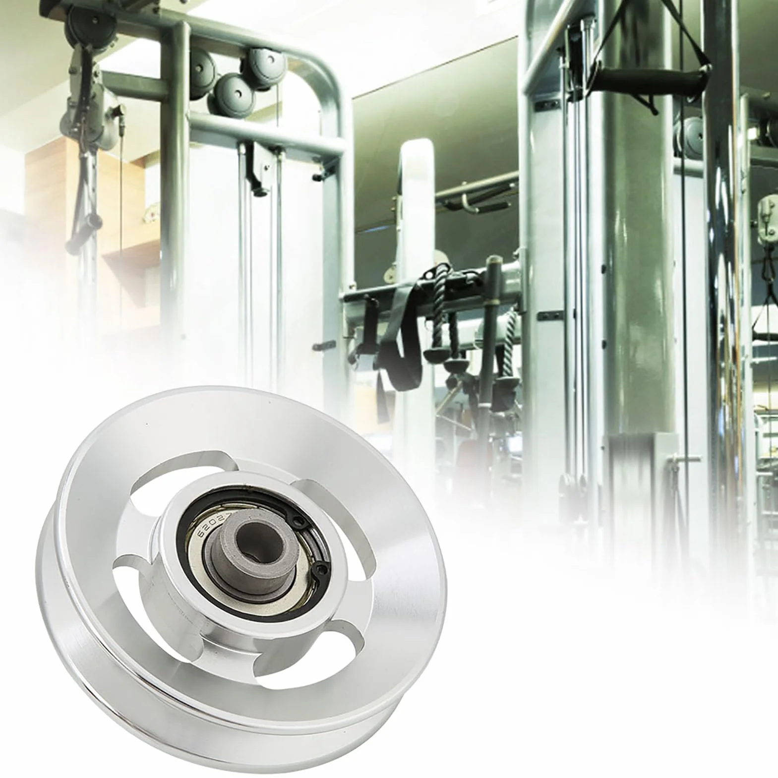 Akozon Koło pasowe, domowe przystawki na siłownię, akcesoria do treningu siłowego, 115 mm, koło pasowe fitness ze stopu aluminium (średnica 90 mm)
