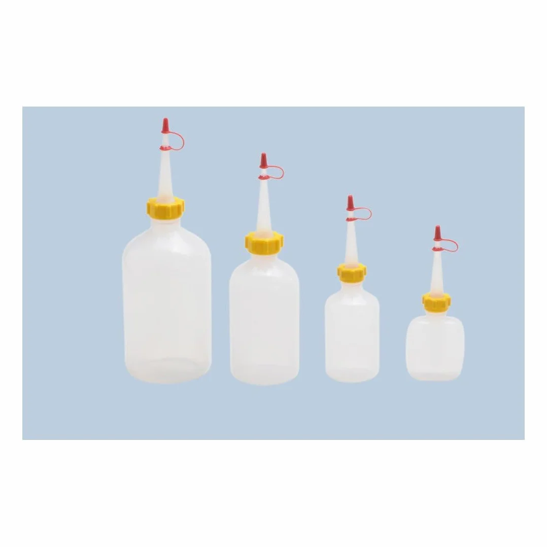 hünersdorff Butelka do wyciskania 500 ml, LD-PE, nadaje się do kontaktu z żywnością, do wyjątkowo precyzyjnego dozowania, ze stabilną nakrętką złączkową i zamknięciem zapobiegającym kapaniu, do kuchni, laboratorium lub hobby