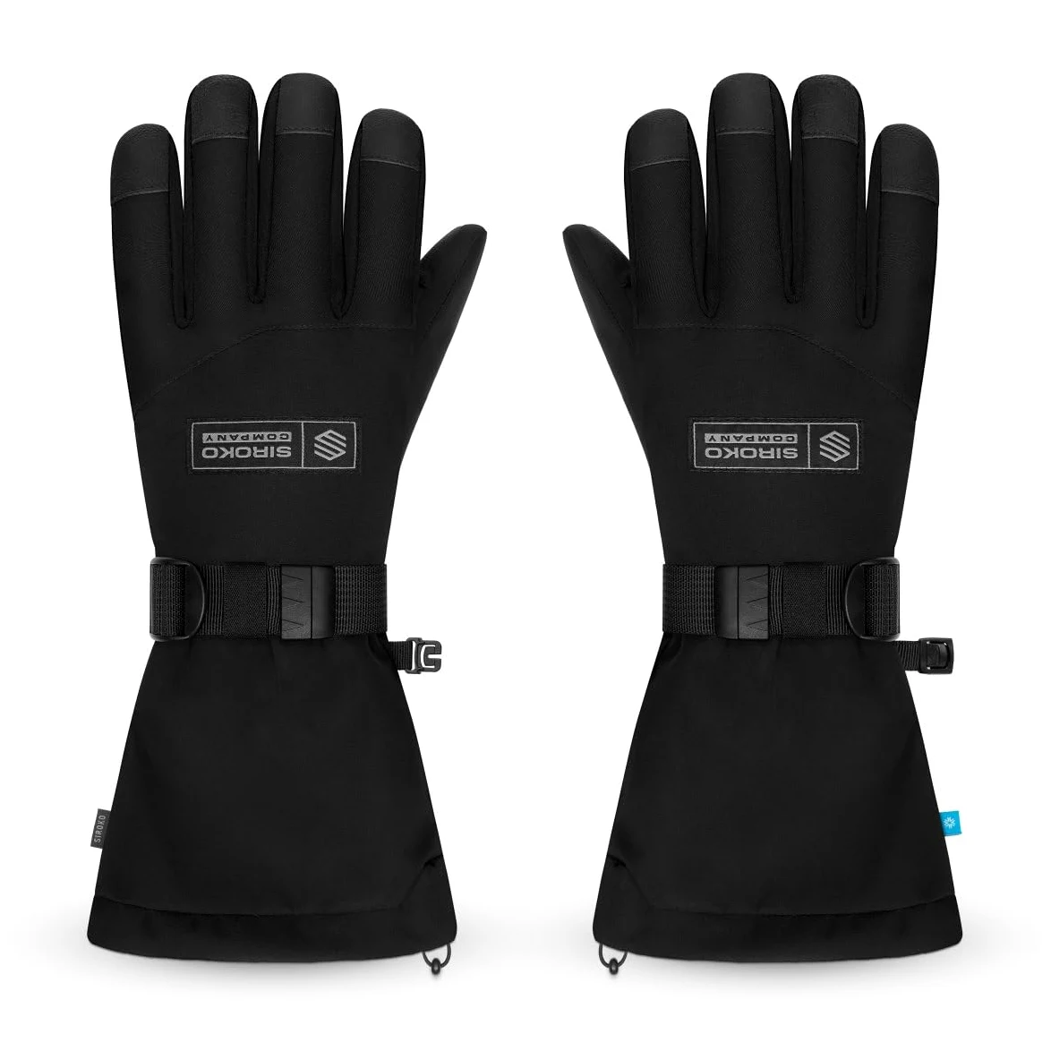 SIROKO - Ocieplane Rękawice na Narty i Snowboard Siroko SRX NOOK Black - XS - Czarny